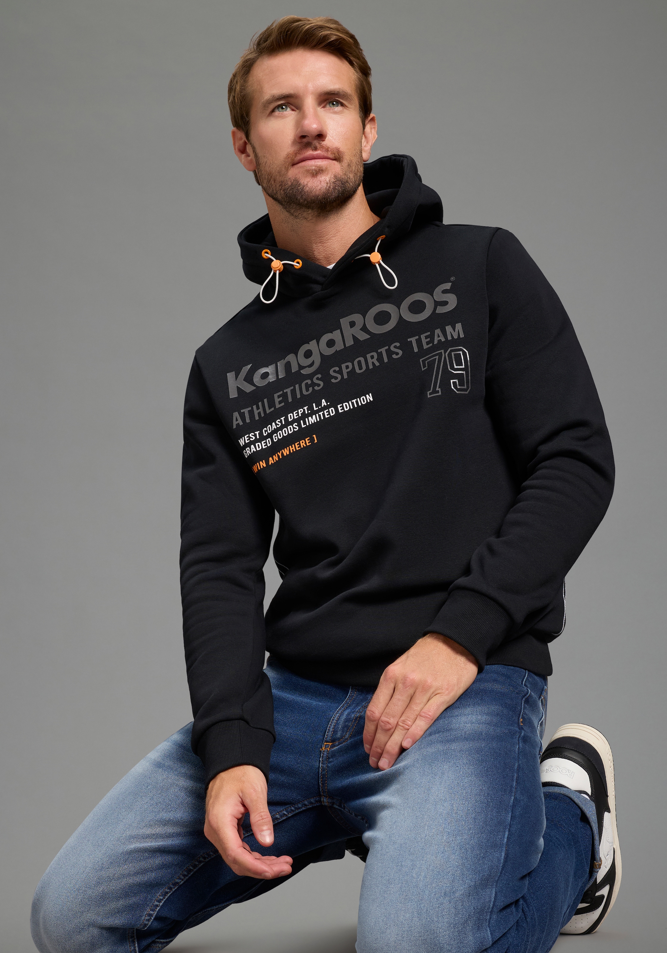 KangaROOS Kapuzensweatshirt, mit regulierbarem Elastikband an der Kapuze, s günstig online kaufen