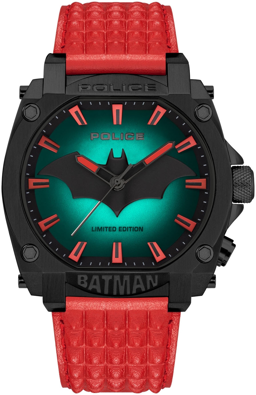 Quarzuhr »BATMAN«, Armbanduhr, Herrenuhr, Lederarmband, limited Edition