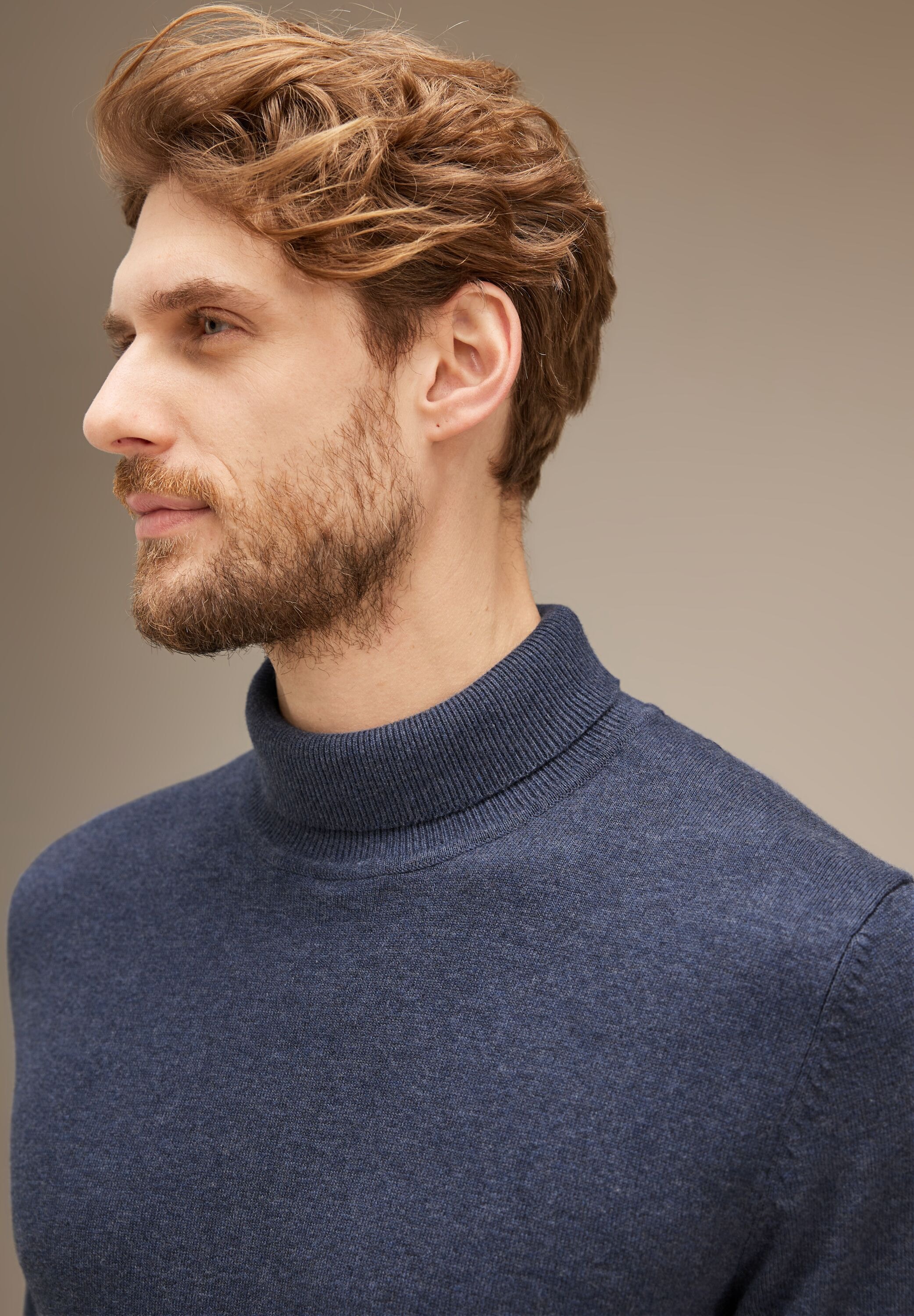 STREET ONE MEN Stehkragenpullover, in Melange Optik