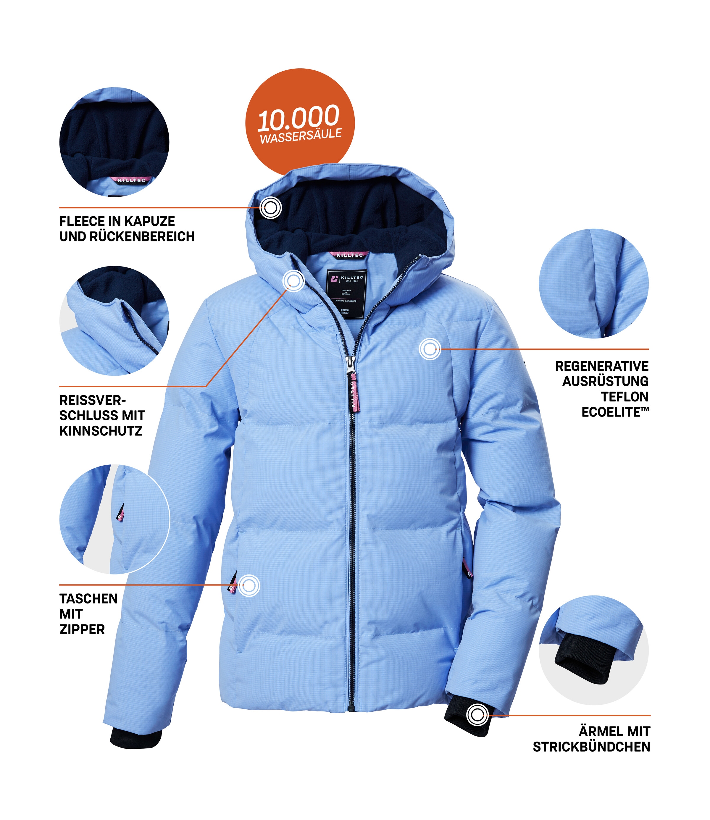 Killtec Steppjacke »KOW 357 GRLS QLTD JCKT« Wasserabweisende Mädchenjacke mit Kapuze, atmungsaktiv, warm