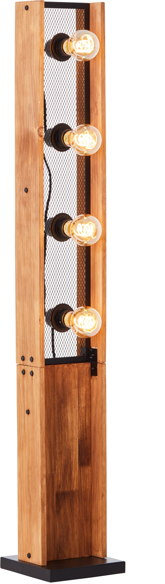 Brilliant Stehlampe »Calandra«, E27, x 125,5 cm, x x 4 20 schwarz/holz flammig-flammig, 4 BAUR | Metall/Holz, 20