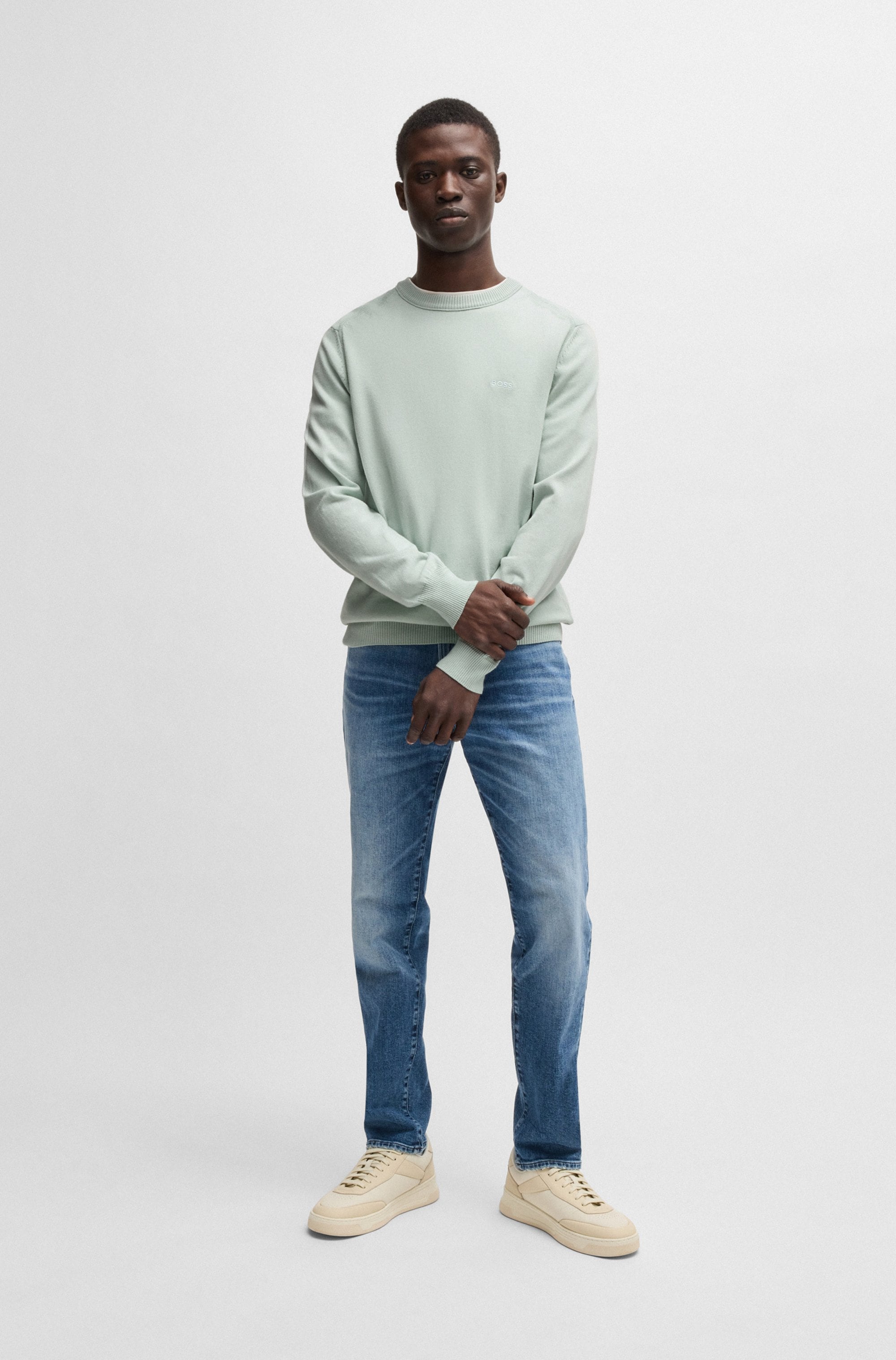 BOSS ORANGE Strickpullover »Asac_V«, mit Logostickerei auf der Brust