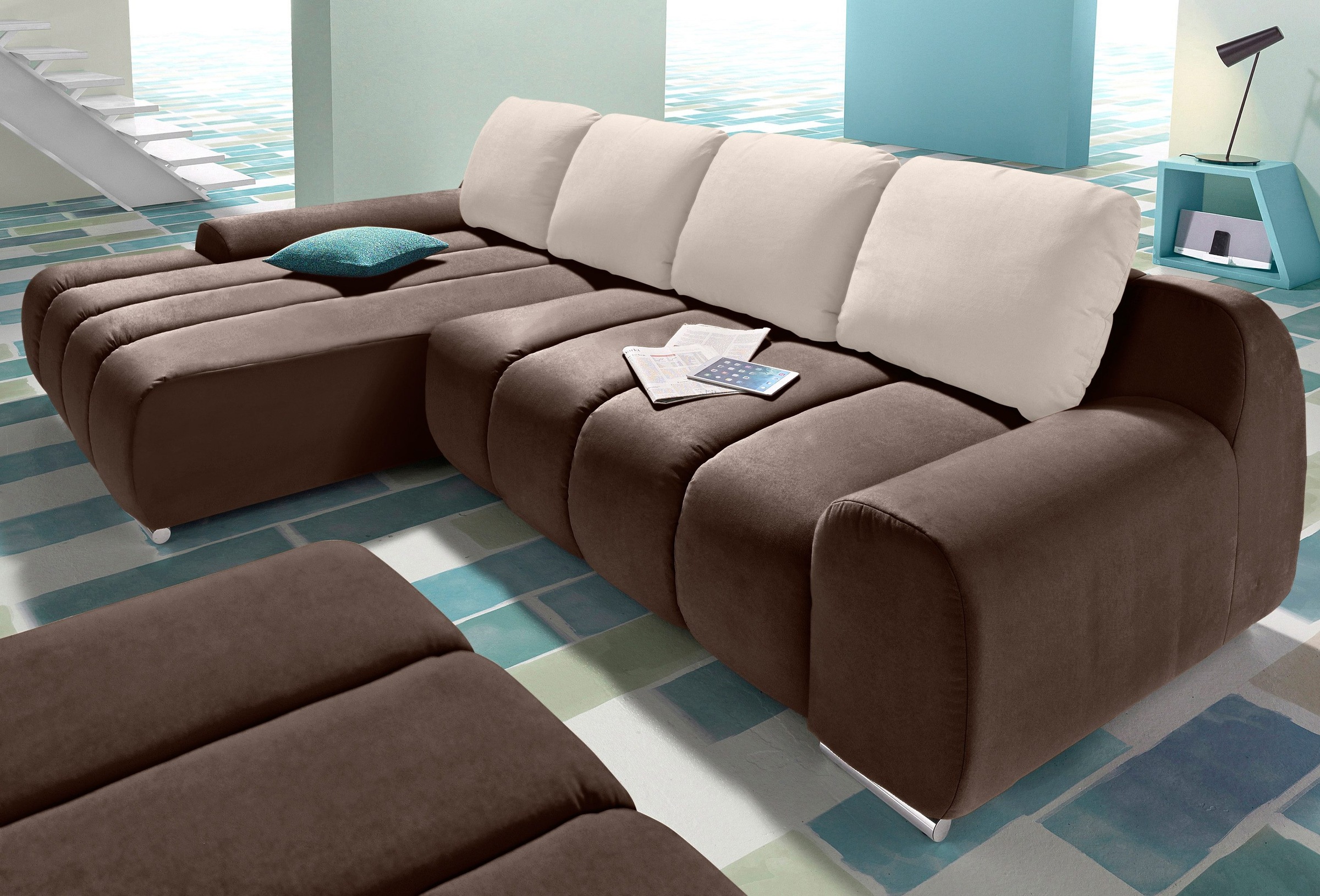 Home affaire Ecksofa "Bono L-Form" wahlweise mit Bettfunktion günstig online kaufen