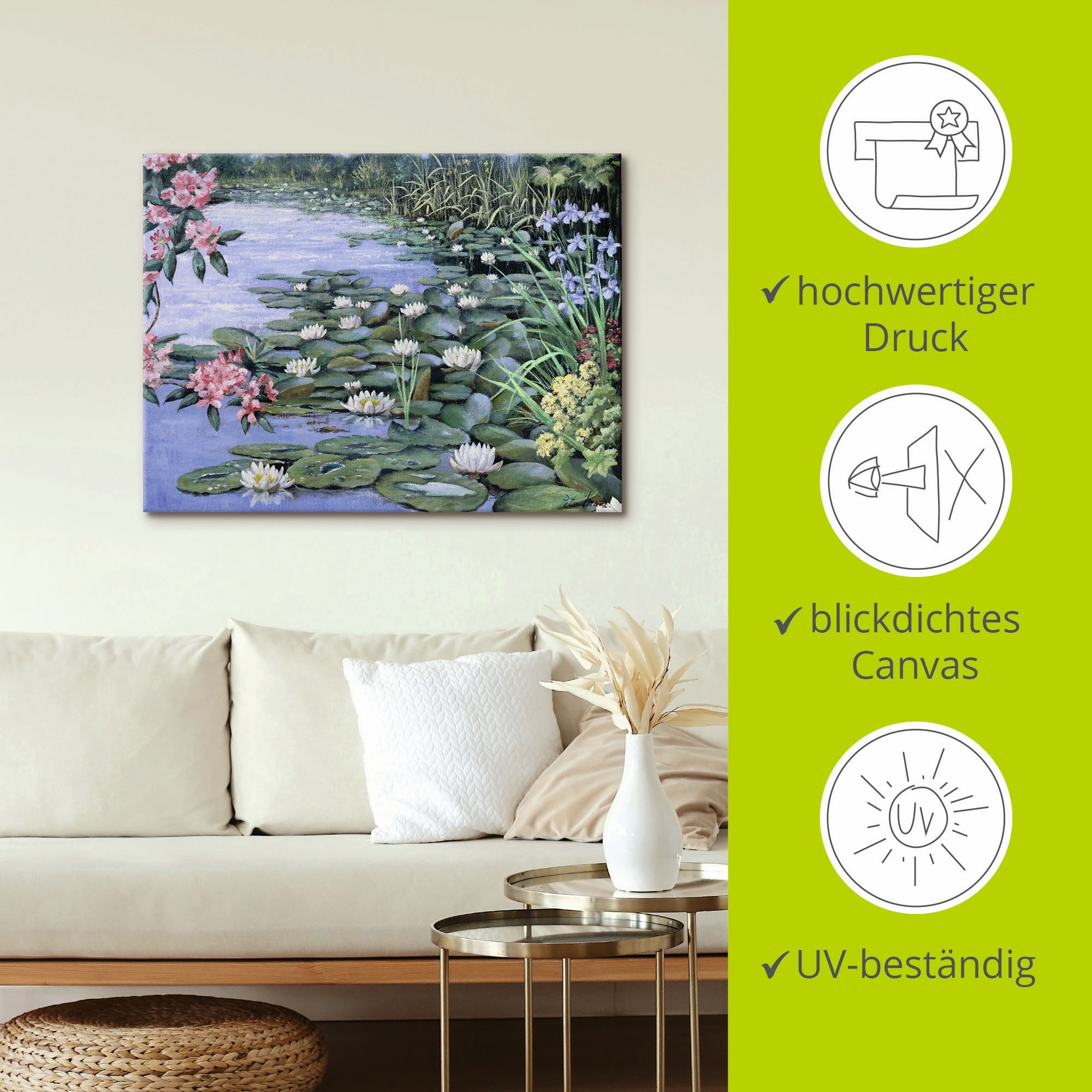 Artland Leinwandbild »Der See«, Gewässer, (1 St.), auf Keilrahmen gespannt