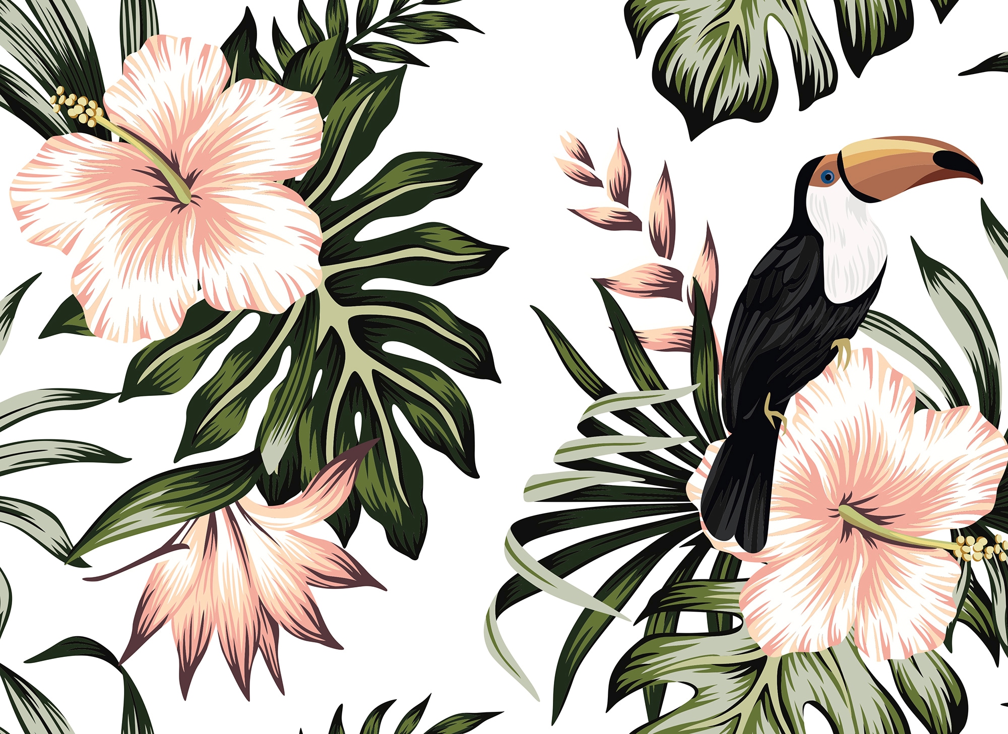 living walls Fototapete "Designwalls Toucan 1" glatt Vlies, Wand, Schräge, Decke