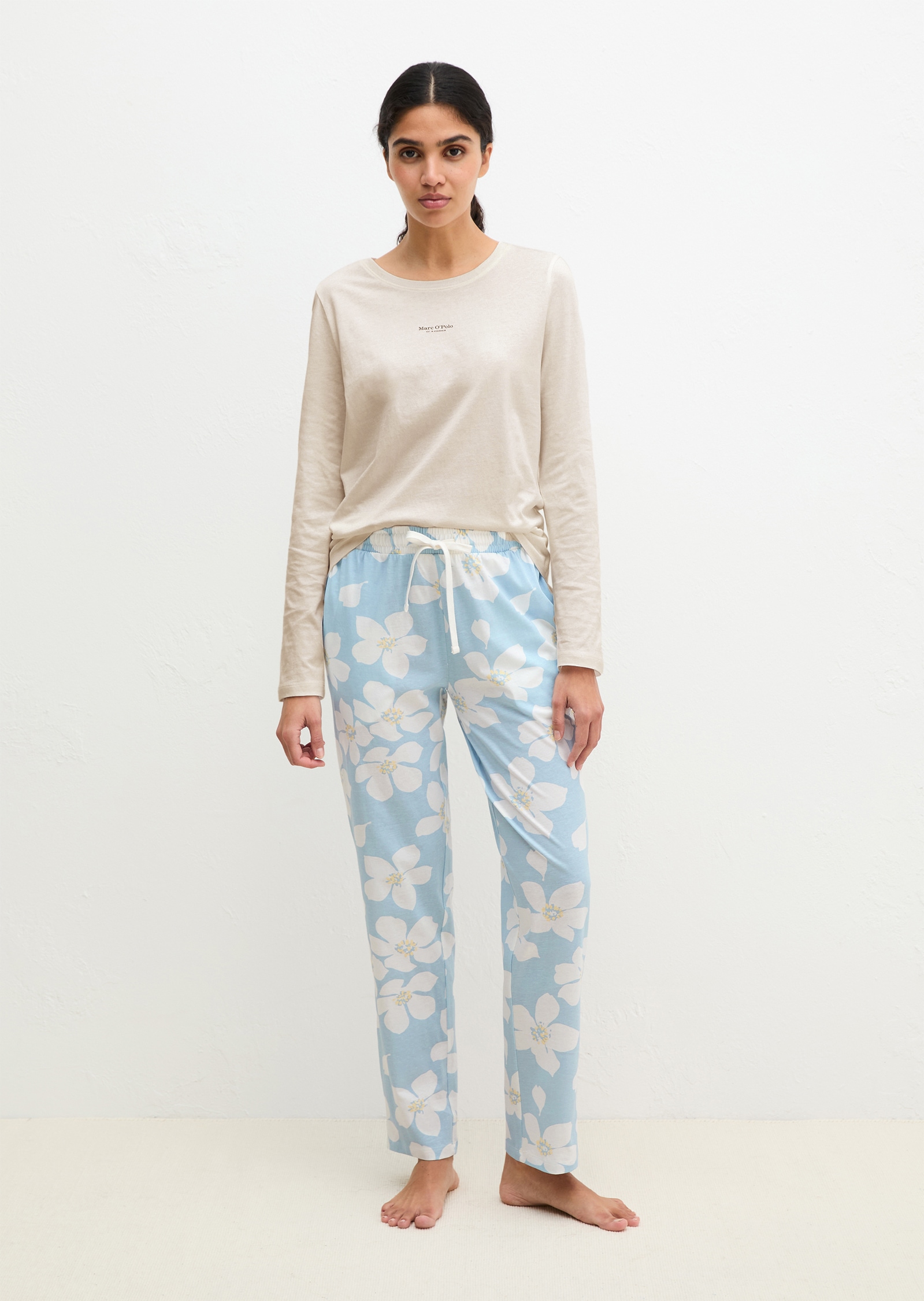 Marc OPolo Pyjamahose "Mix N Match Cotton" mit floralem Print, Gummizug und günstig online kaufen