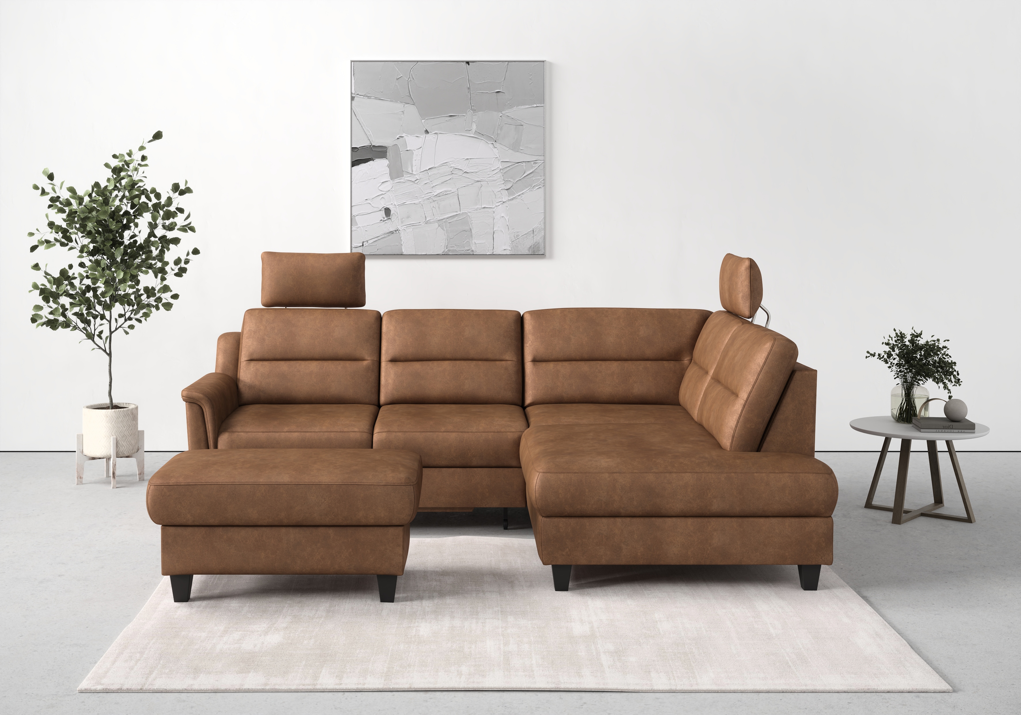sit&more Ecksofa "Farö L-Form" inklusive Federkern, wahlweise mit Schlaffunktion und Bettkasten