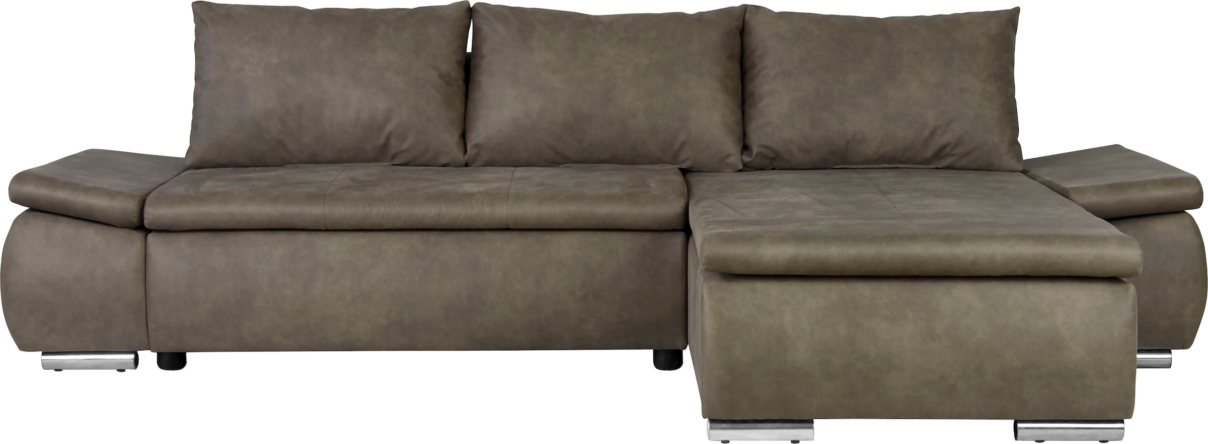Home affaire Ecksofa »Acra L-Form«, mit Bettfunktion und Bettkasten, in Mattenoptik