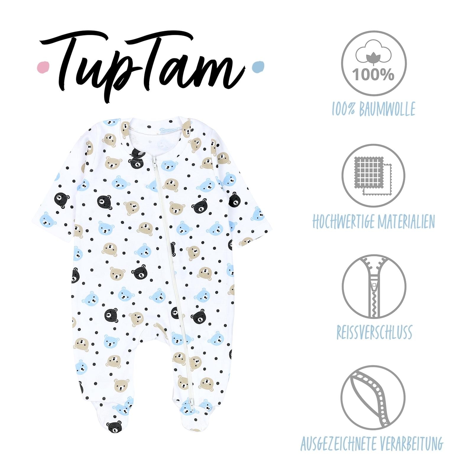 TupTam Schlafanzug »Schlafstrampler Baby Unisex Schlafstrampler mit Fuß 3er Pack«