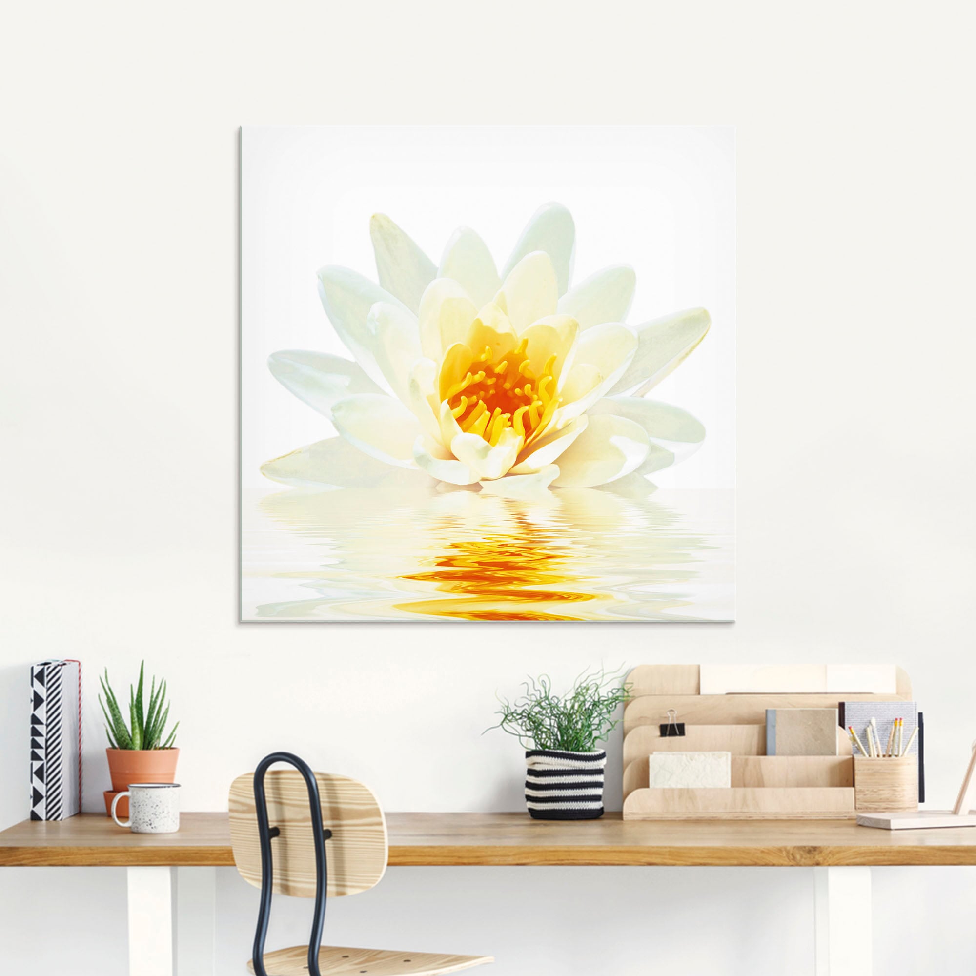 Artland Glasbild »Lotusblume schwimmt im Wasser«, Blumen, (1 St.), in verschiedenen Größen