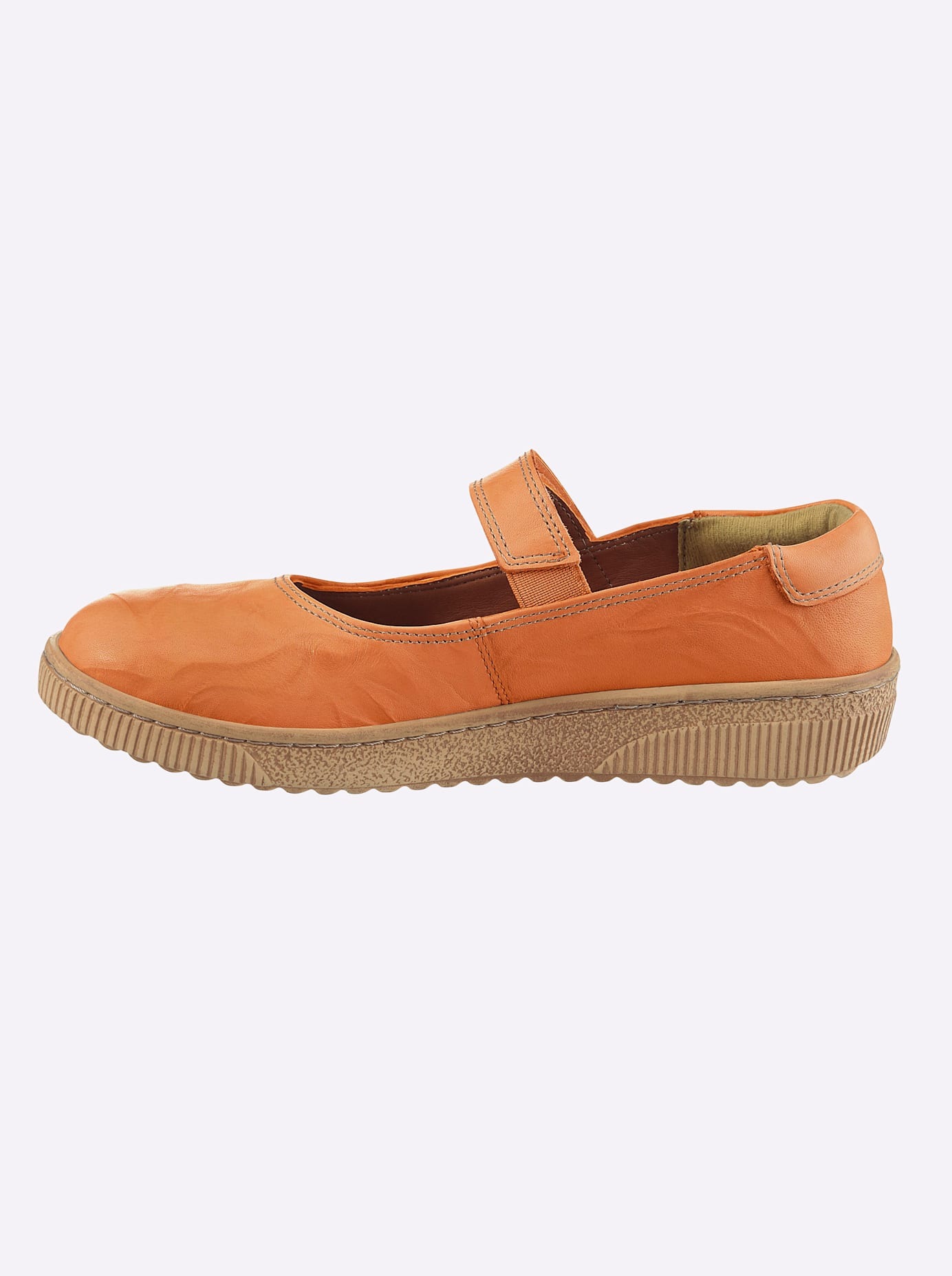 Klettschuh CASUAL LOOKS, Damen, Gr. 36, orange, Glattleder, Schuhe Klettschuh