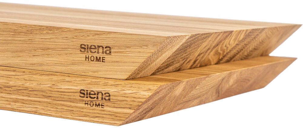 Siena Home Schneidebrett »BRESCIA«, (2 St.), 45° Griffleiste, aus FSC®-zertifiziertem Eichenholz