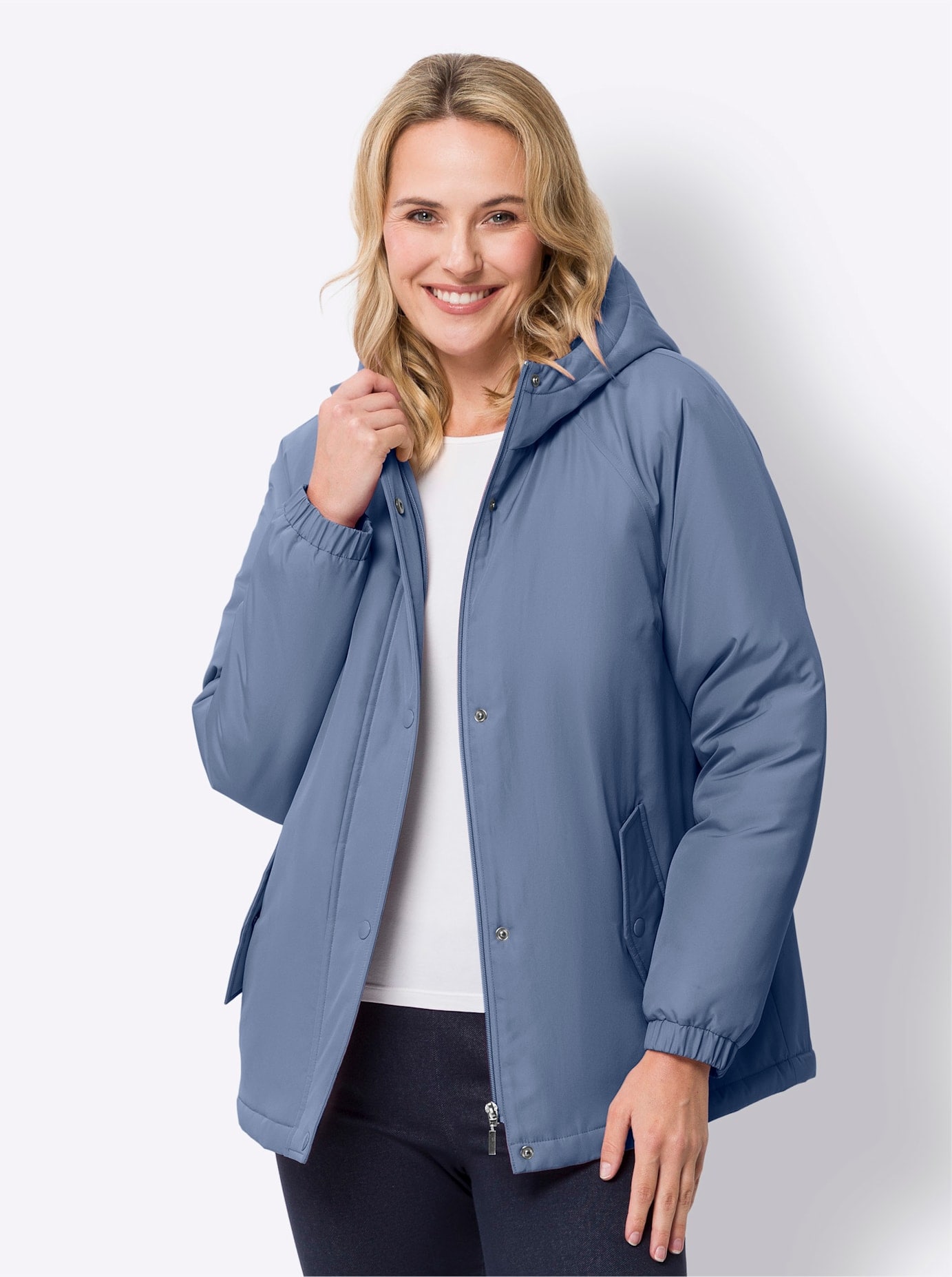 Classic Basics Langjacke, mit Kapuze