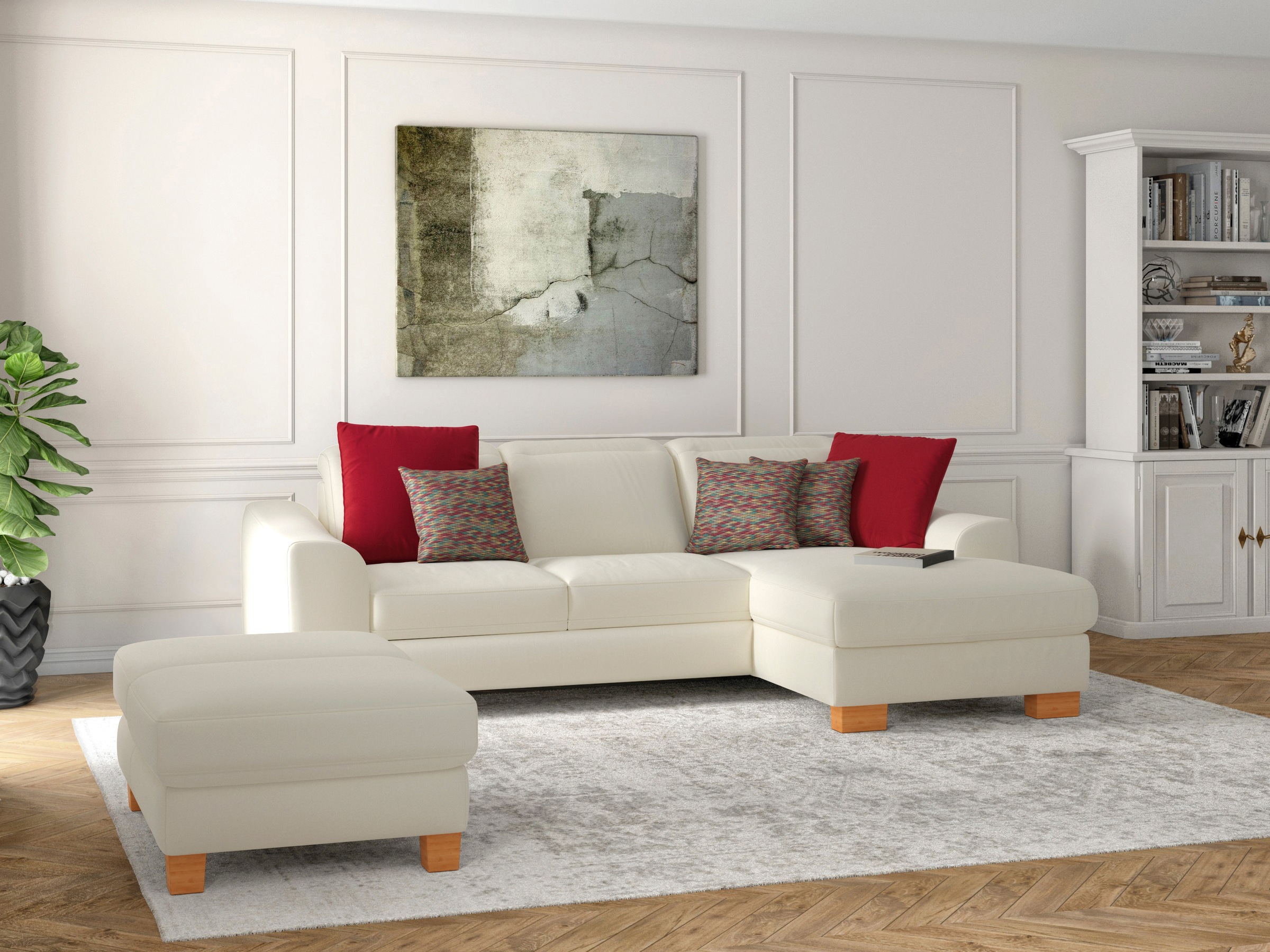 sit&more Polsterhocker »Dundee«, mit Klappfunktion, Federkern und hochwertigen Massivholzfüßen