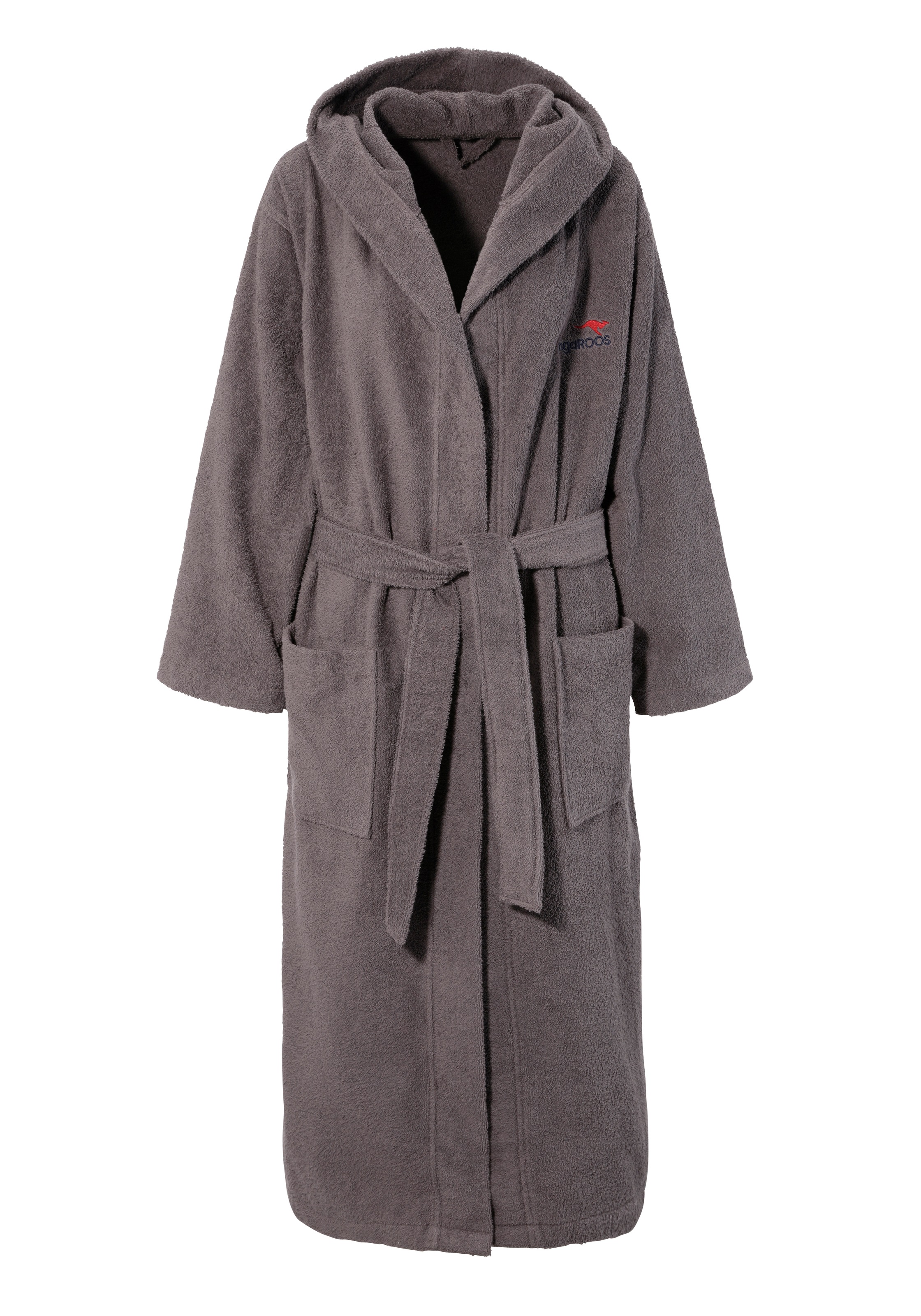 KangaROOS Unisex-Bademantel »Cassidy, für Damen & Herren, Standardlänge & Überlänge«, (1 St.), mit Taschen, Männer und Frauen, Baumwolle, Reise, Hotel, Sauna, S-3XL