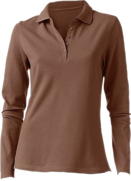 Poloshirt HEINE "Poloshirt", Damen, Gr. 50, braun, 95% Baumwolle, 5% Elasthan, unifarben, Shirts 2