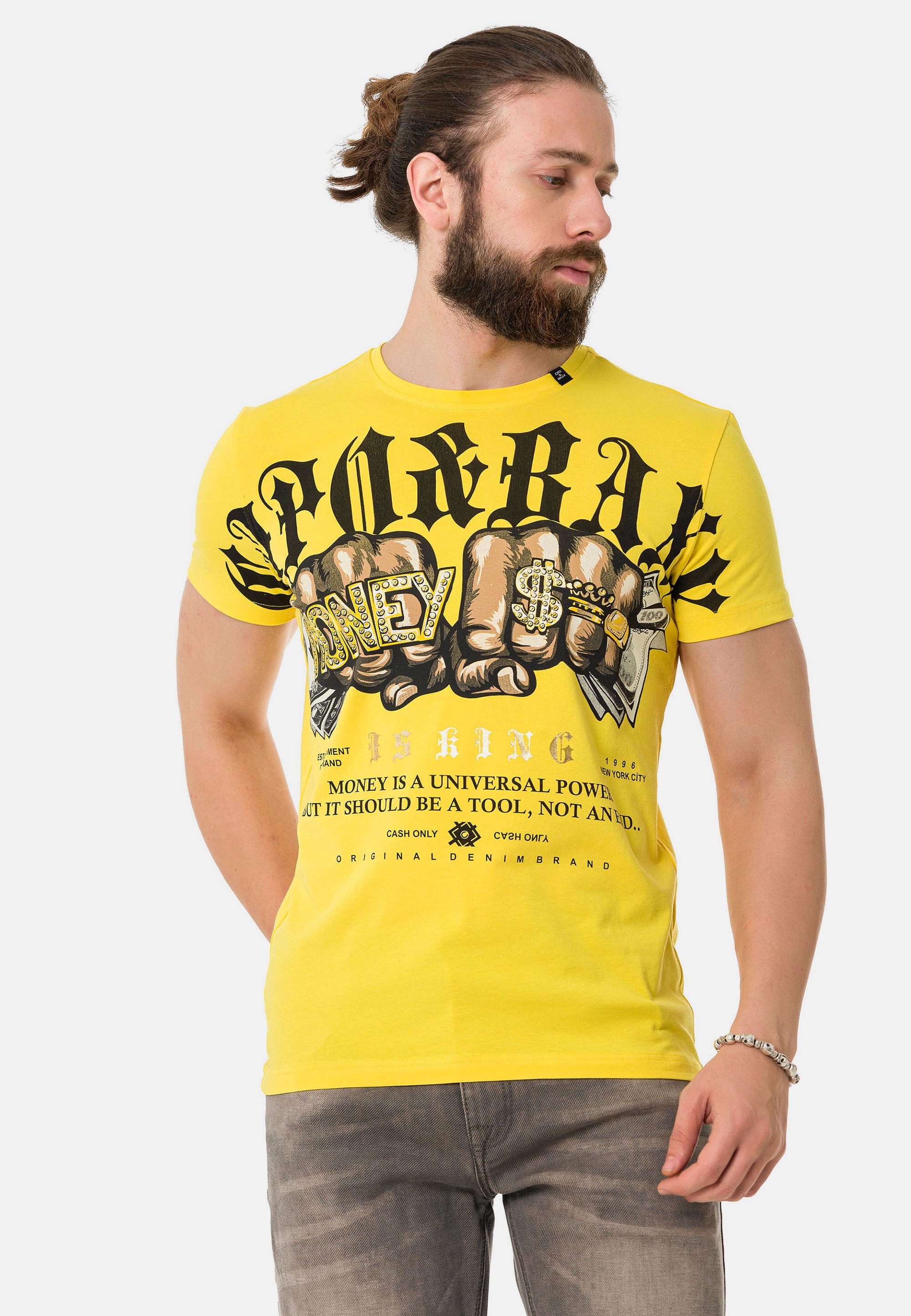 Cipo & Baxx T-Shirt »T-Shirt«, mit Rundhals-Ausschnitt