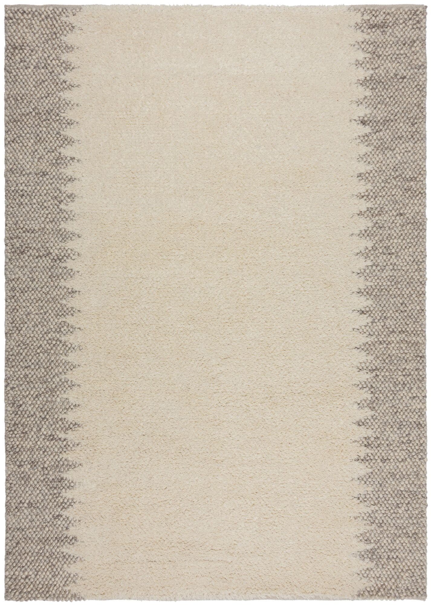 FLAIR RUGS Wollteppich »Minerals Border« rechteckig 3 mm Höhe Wolle, Teppich mit Bordüre, Wohnzimmer, Schlafzimmer, Esszimmer