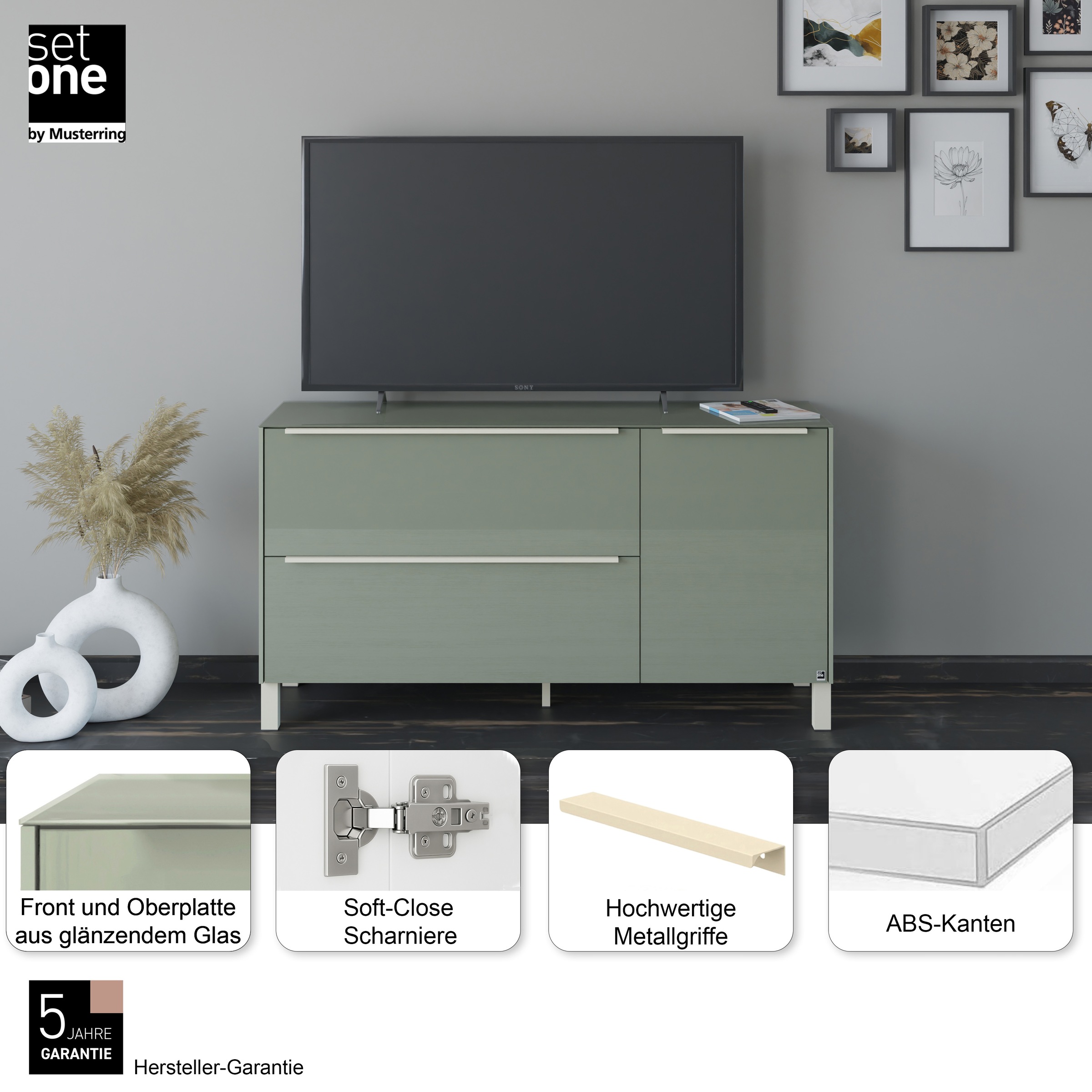 Thumbnail - set one by Musterring Lowboard "Reno" 1 Stk. tlg. Mit Vierkantfuß in diversen Farben, 75 cm Höhe & Farbauswahl