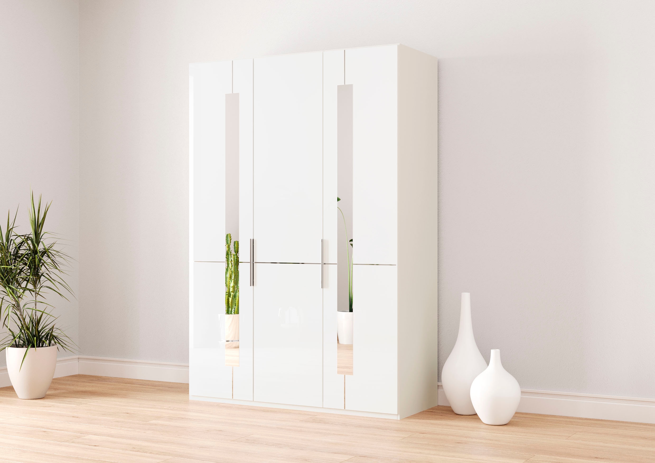 Musterring Kleiderschrank "Imola W" Einlegeböden und Kleiderstangen, mit Glastüren inklusive Zierspiegel