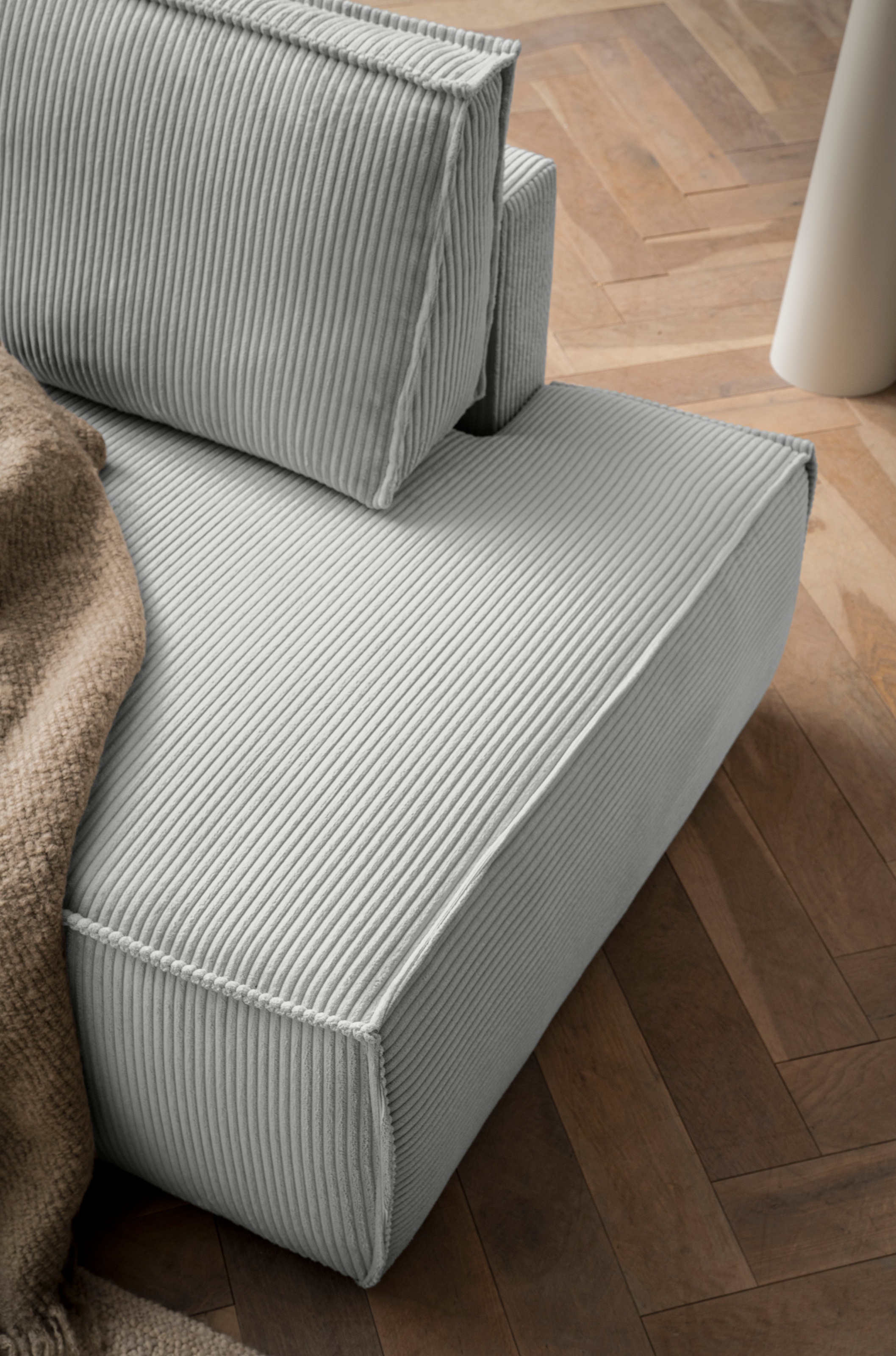 Home affaire Ecksofa »SHERWOOD, Schlafsofa in L-Form offen (275cm), Cord, Leinenoptik«, Schlaffunktion und Bettkasten, Kedernaht, hoher Sitz- & Liegekomfort