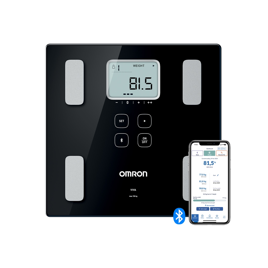 Omron Körper-Analyse-Waage "VIVA HBF-222T-EBK" mit kostenloser App günstig online kaufen