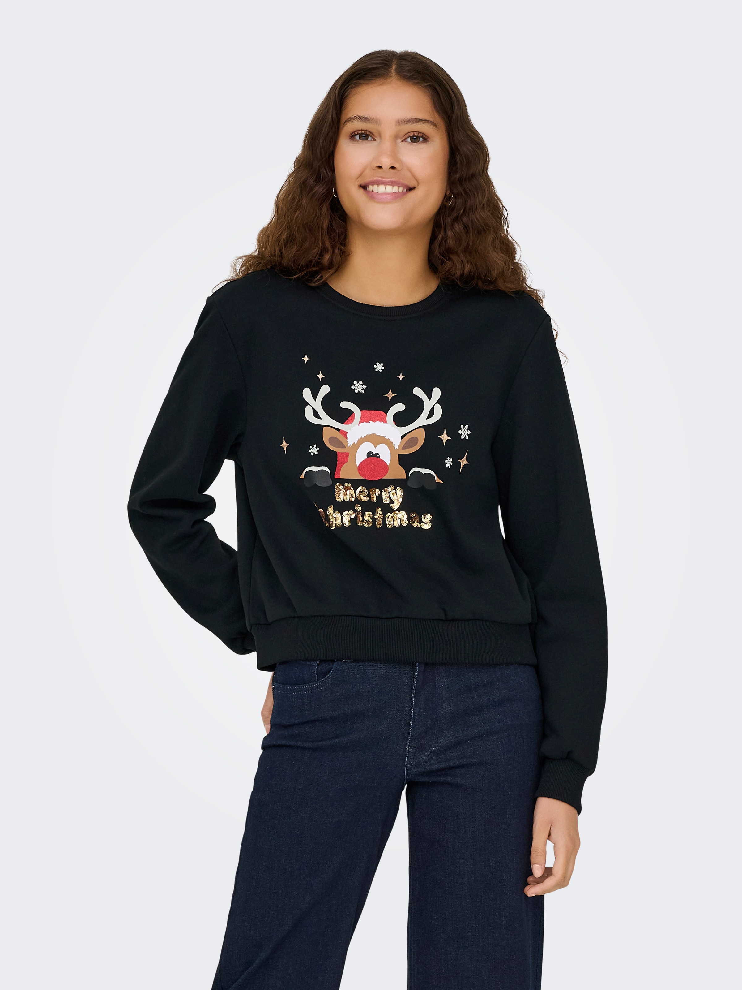 ONLY Weihnachtssweatshirt "ONLYDA XMAS L/S O-NECK BOX SWT", mit verschieden günstig online kaufen