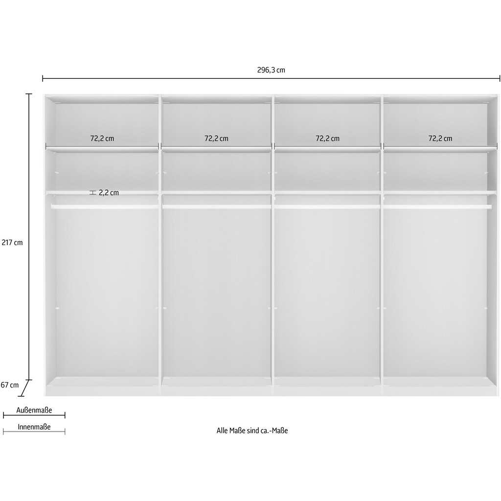 WIEMANN Schwebetürenschrank »Monaco«, hochwertige Glas- und Spiegelfront