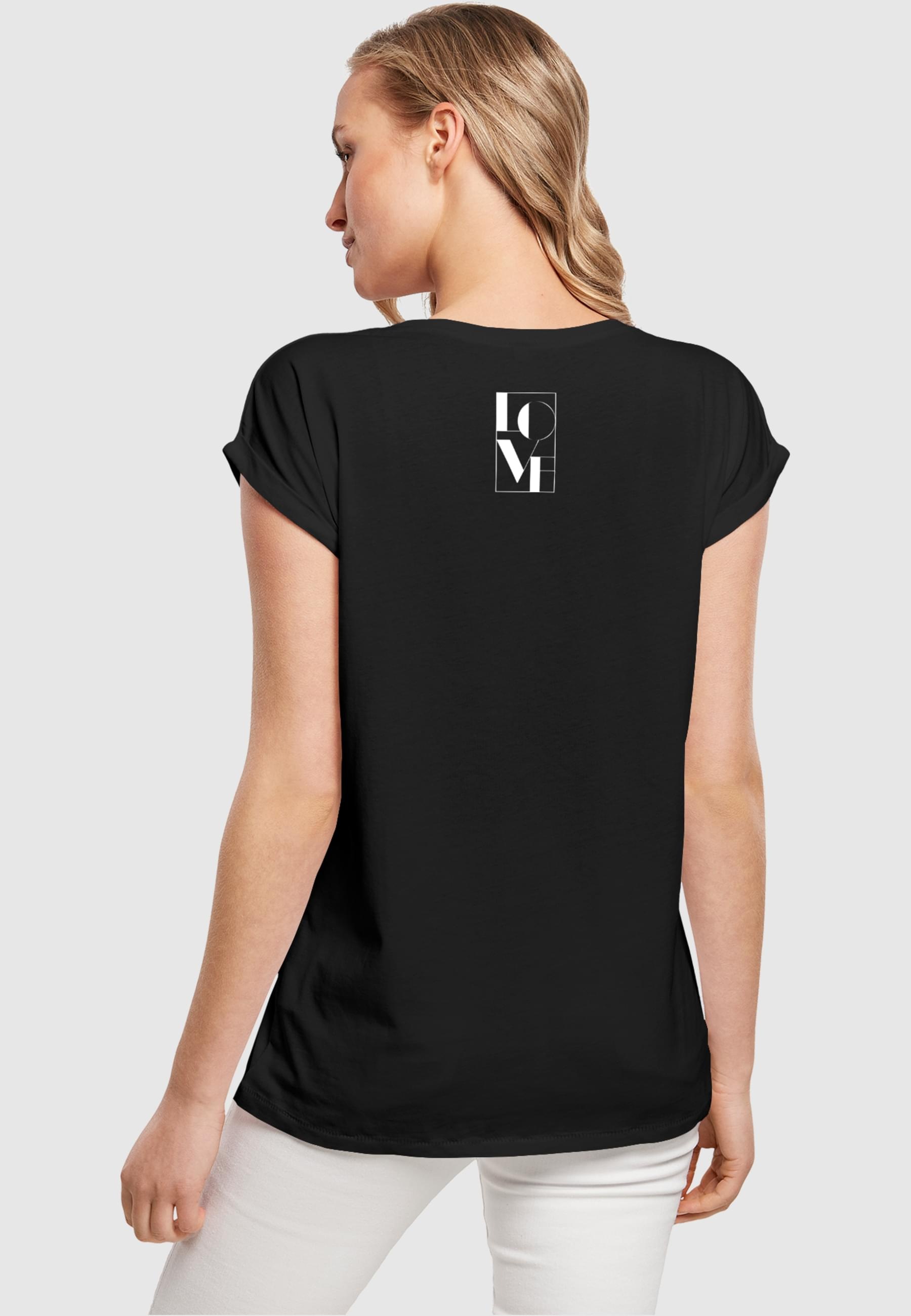 Merchcode T-Shirt »Merchcode Damen Ladies Love Extended Shoulder Tee«, (1 tlg.)