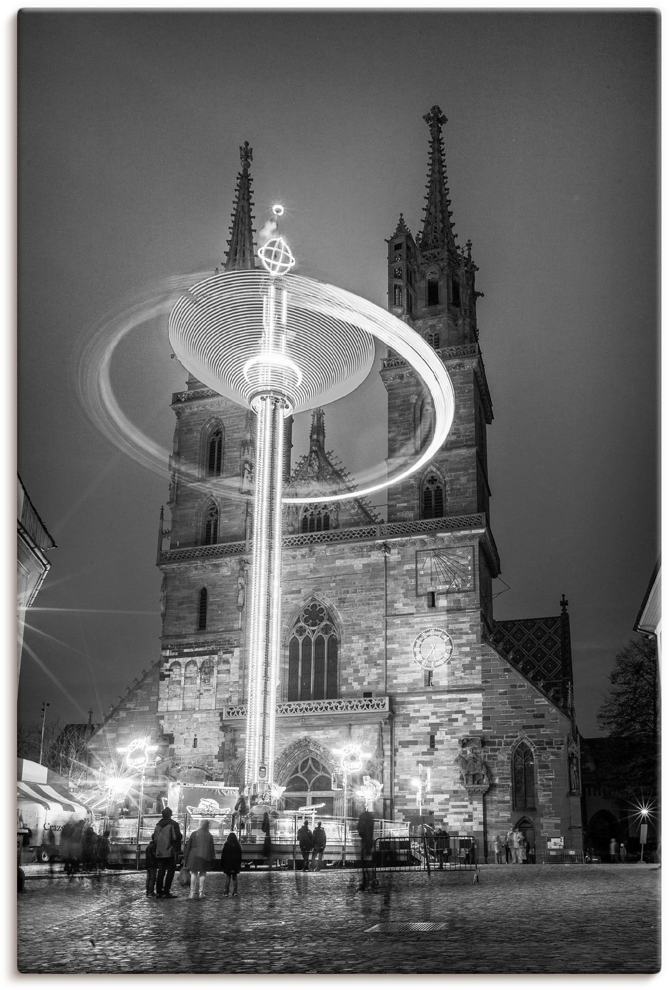 Artland Leinwandbild "Auf dem Münsterplatz", Deutschland, (1 St.), auf Keilrahmen gespannt