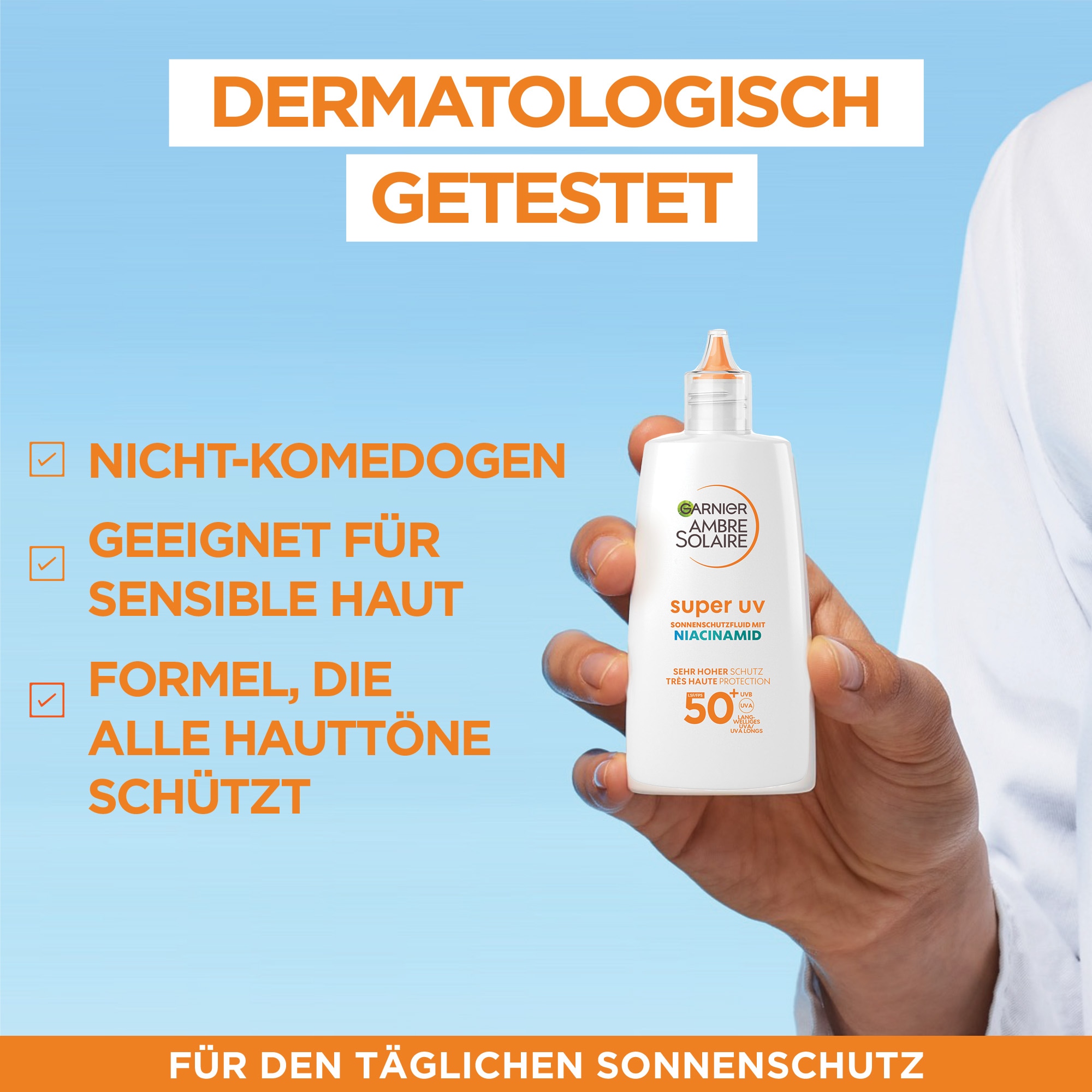 GARNIER Sonnenschutzfluid »Garnier Sonnenschutzfluid Niacinamid LSF50+«, mit Niacinamid und Zink