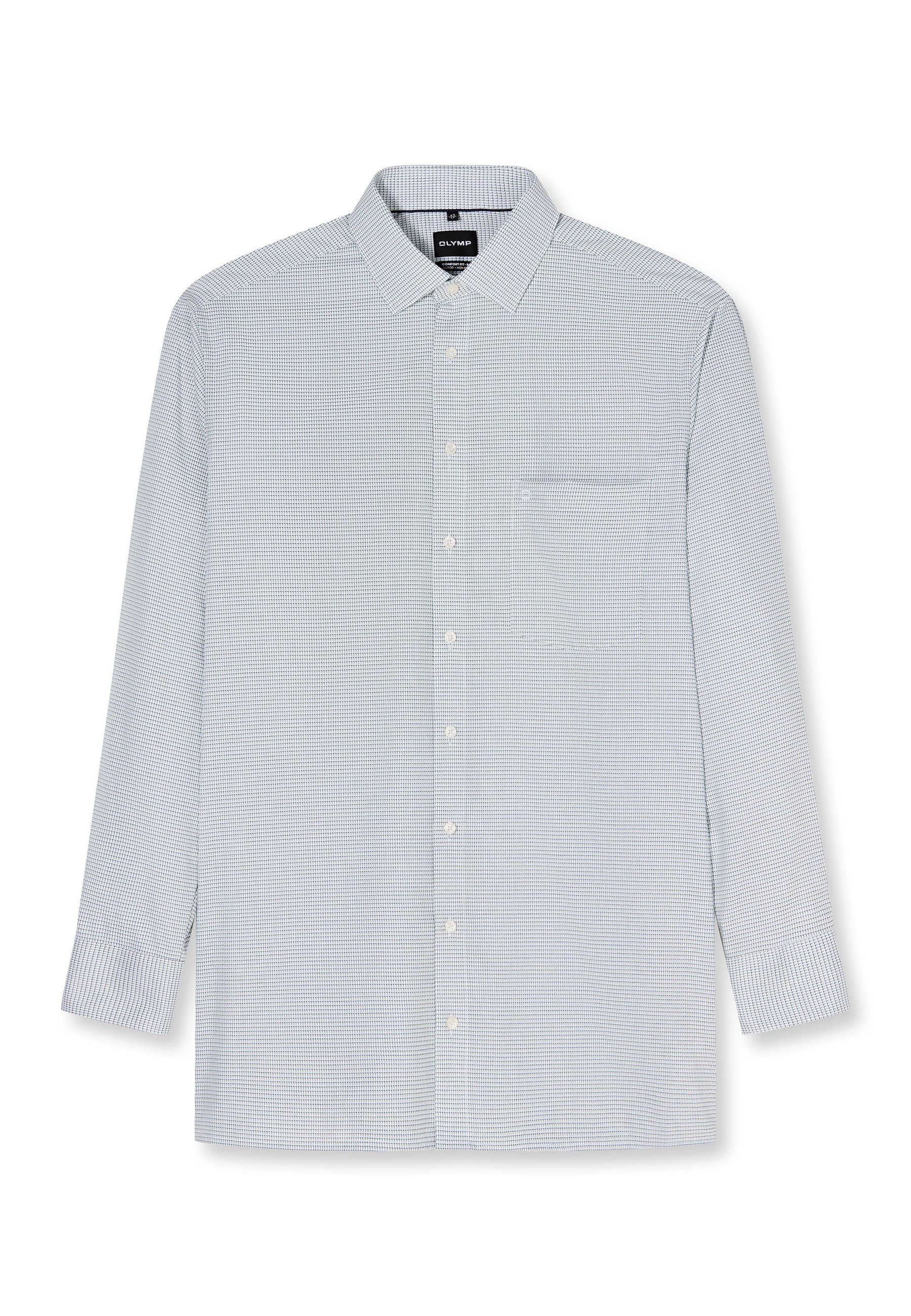 Businesshemd OLYMP "OLYMP Luxor, comfort fit - big, New Kent", Herren, Gr. 46, Normaler Arm, grün, 100% Baumwolle, Hemden