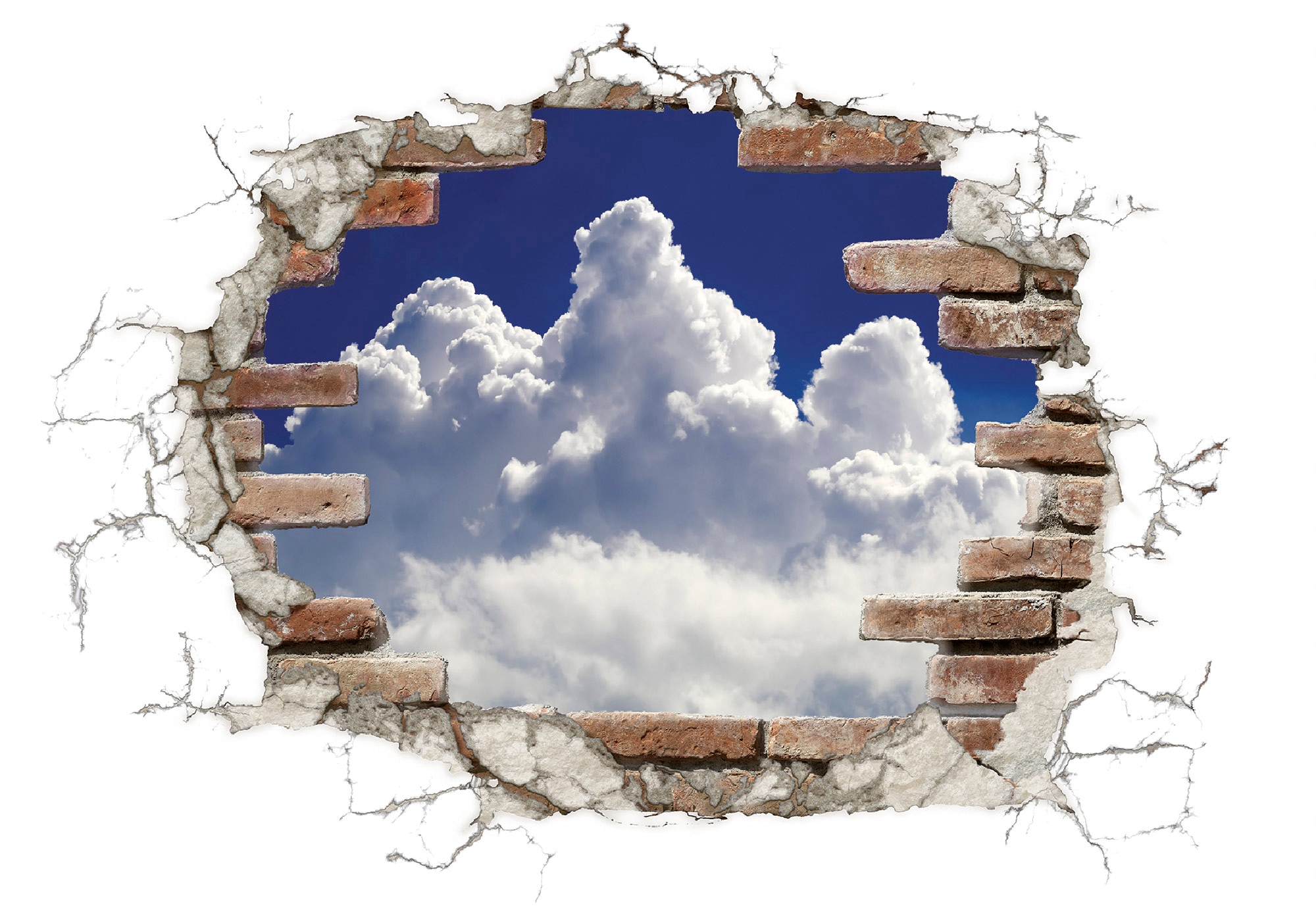 Komar "Break Out Clouds - Größe 100 x 70 cm" selbstklebend, Wandsticker