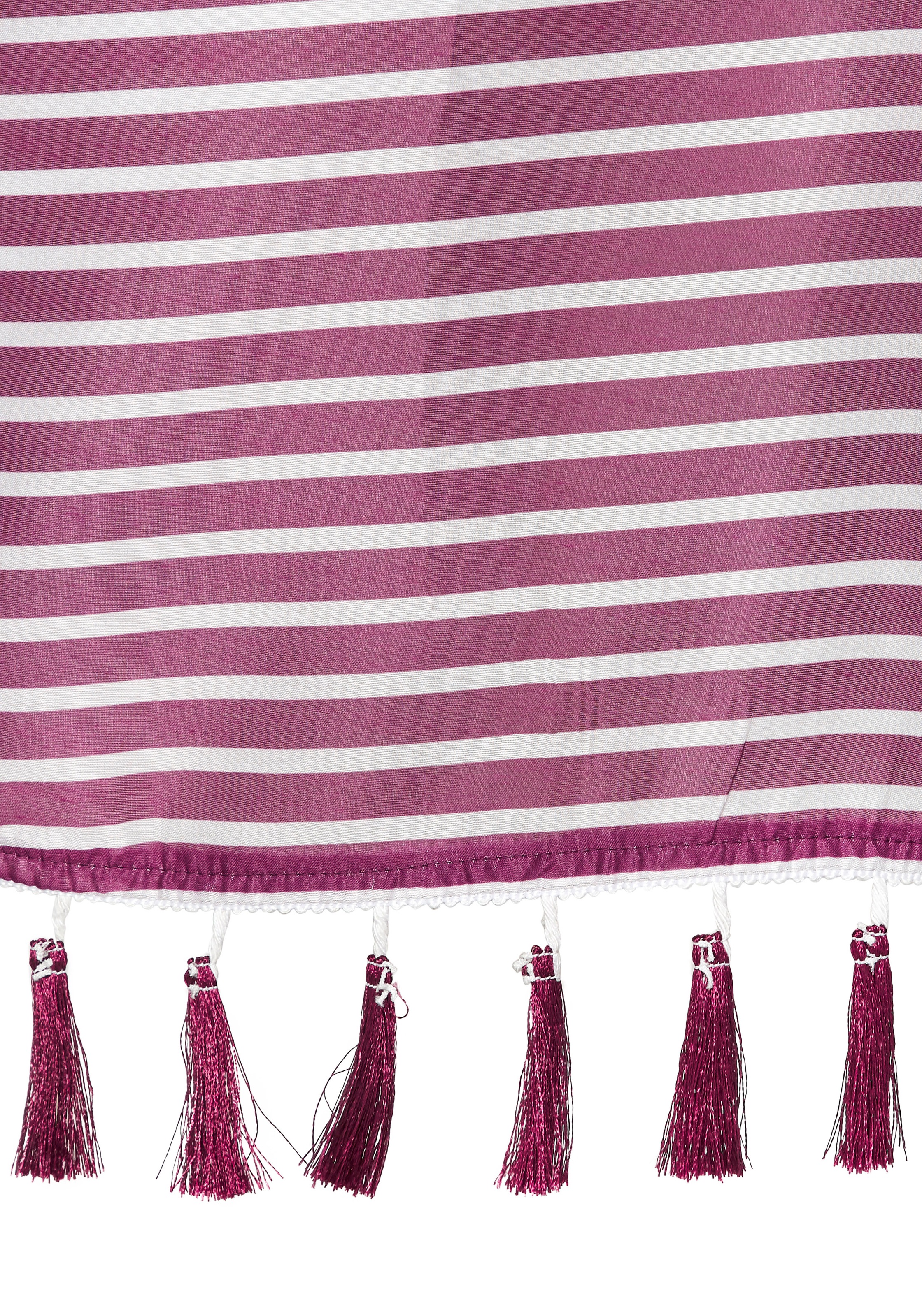 Venice Beach Chiffontunika mit Streifenprint, Quasten mit Fransen, Cover-Up