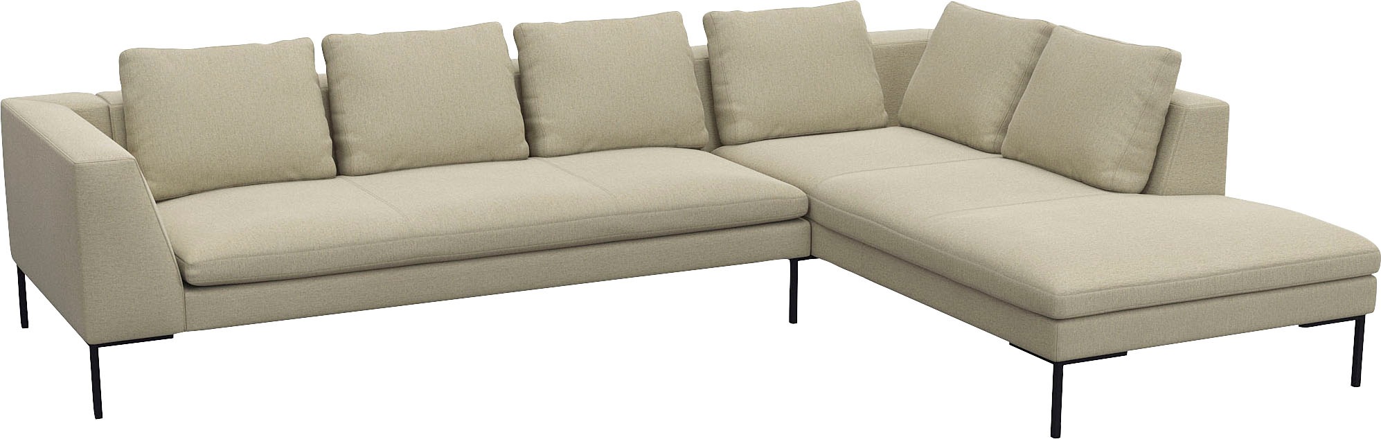 FLEXLUX Ecksofa »Loano, superbequemer Sitzkomfort durch Kaltschaum im Sitz, L-Form«, modernes Sofa, frei im Raum stellbar, lose Kissen, hoher Fuß