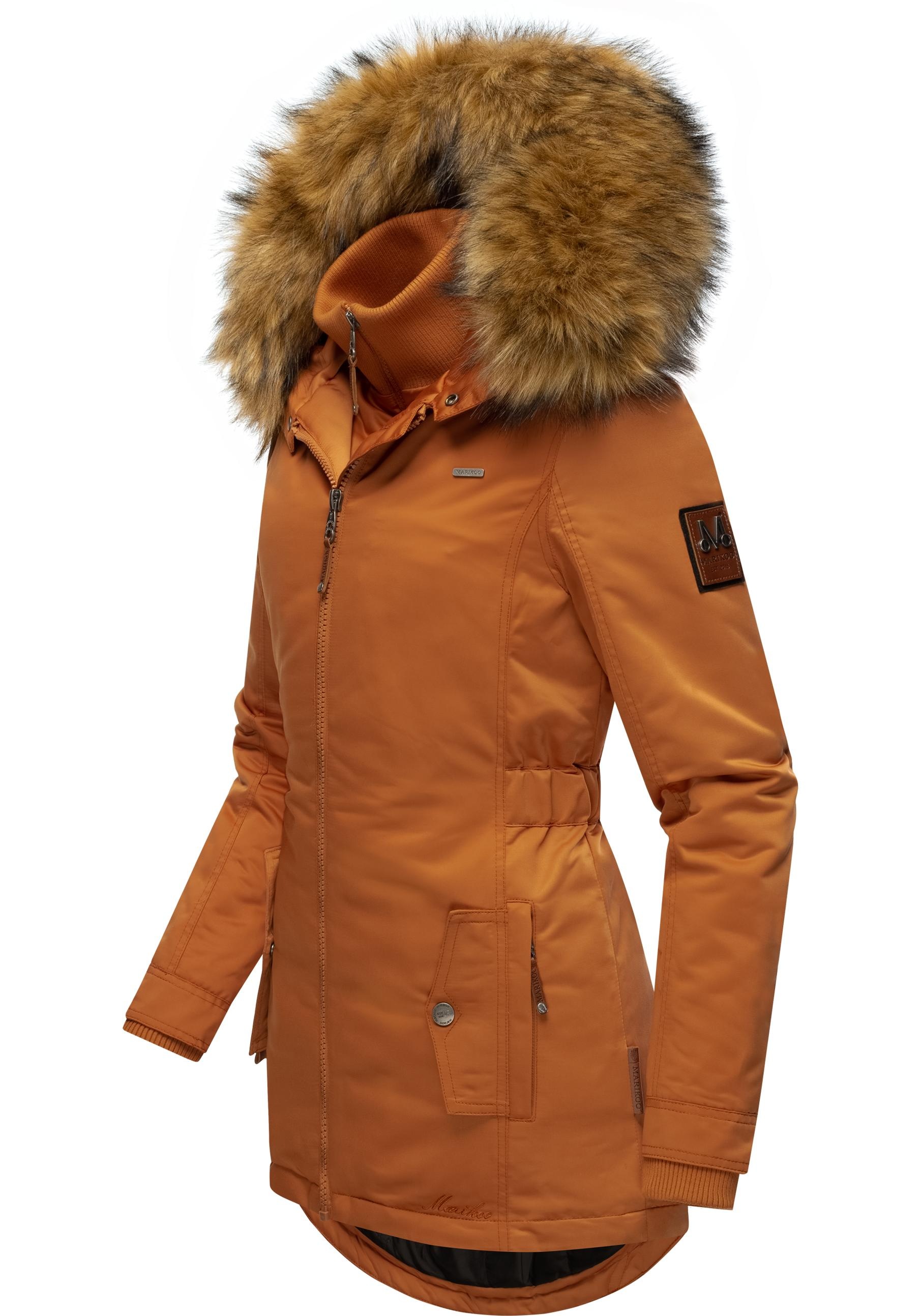 Marikoo Wintermantel "Sanakoo", schicker Damen Kurzmantel mit Kunstfellkapu günstig online kaufen