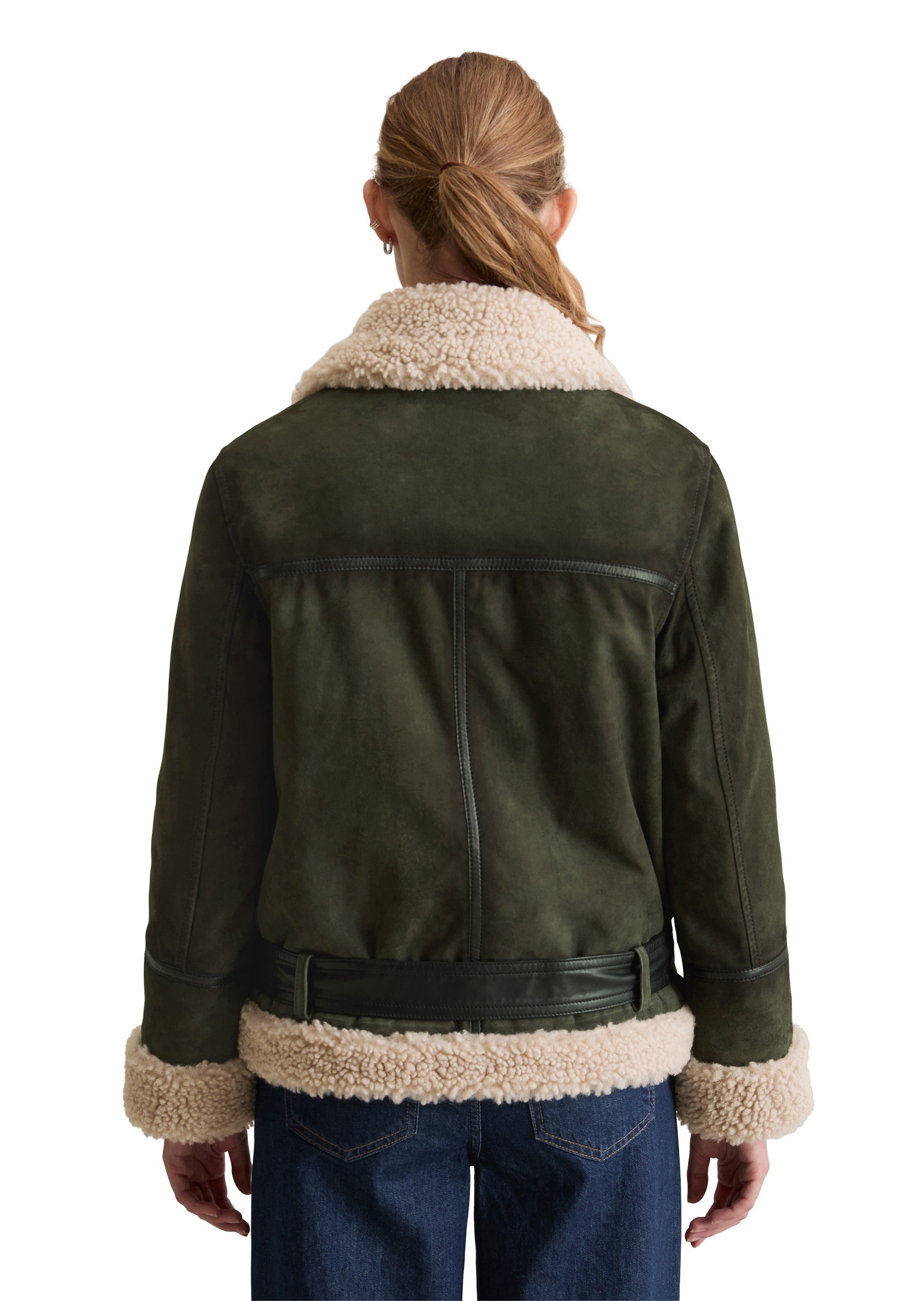 Marc O'Polo DENIM Lederjacke »mit Teddyplüsch«