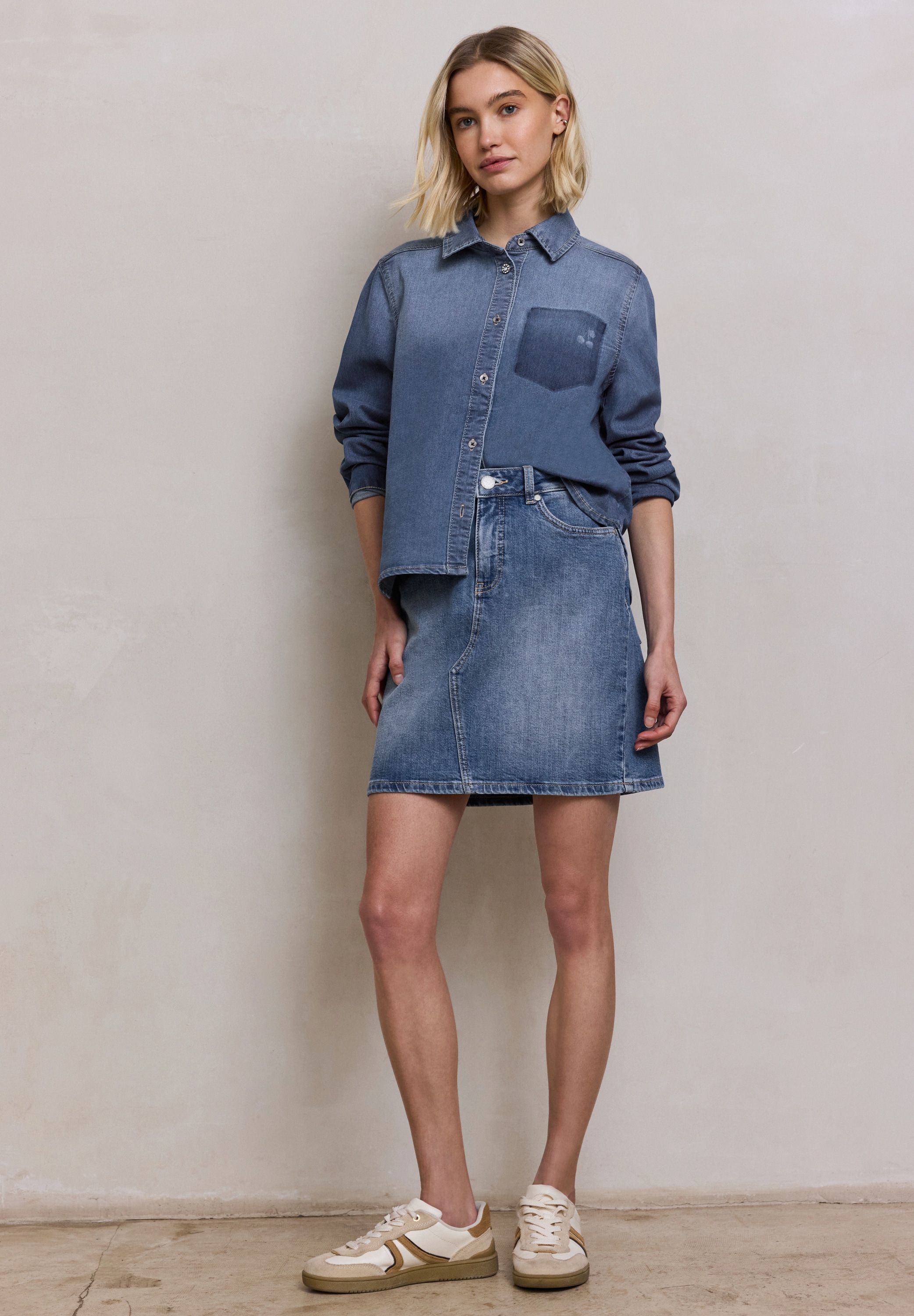 STREET ONE STUDIO Langarmbluse im Denim-Style