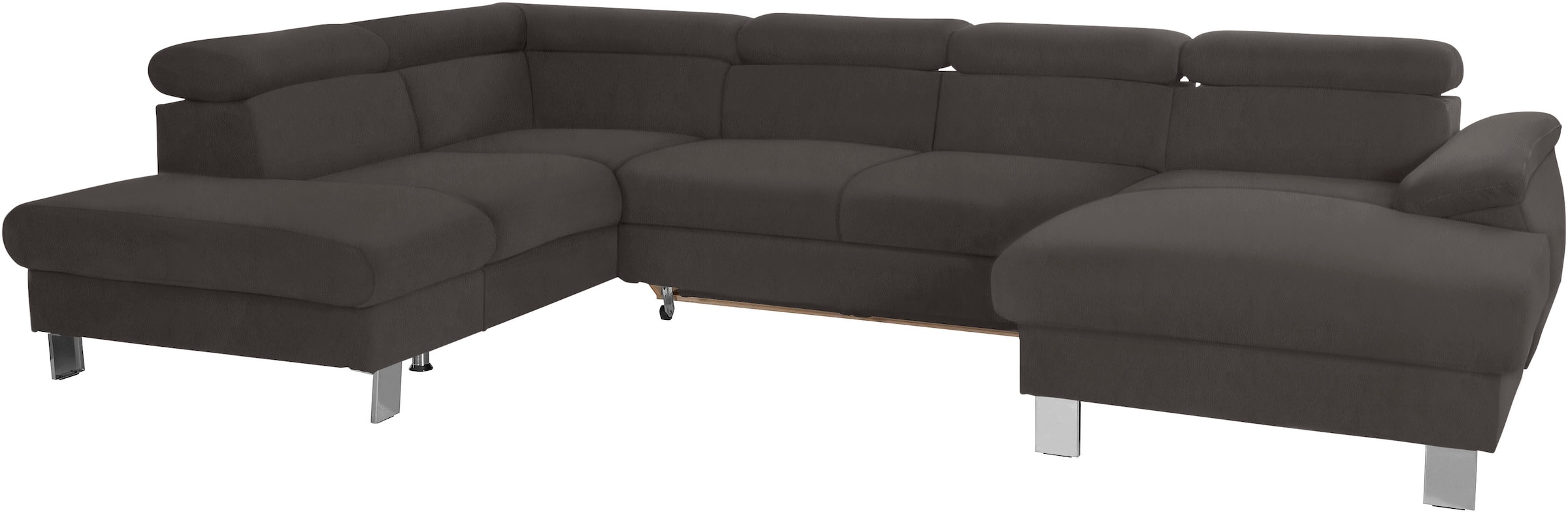 COTTA Wohnlandschaft "Komaris U-Form, B: 320 cm" mit Kopfteilverstellung, optional Schlaffunktion, Bettkasten & Licht