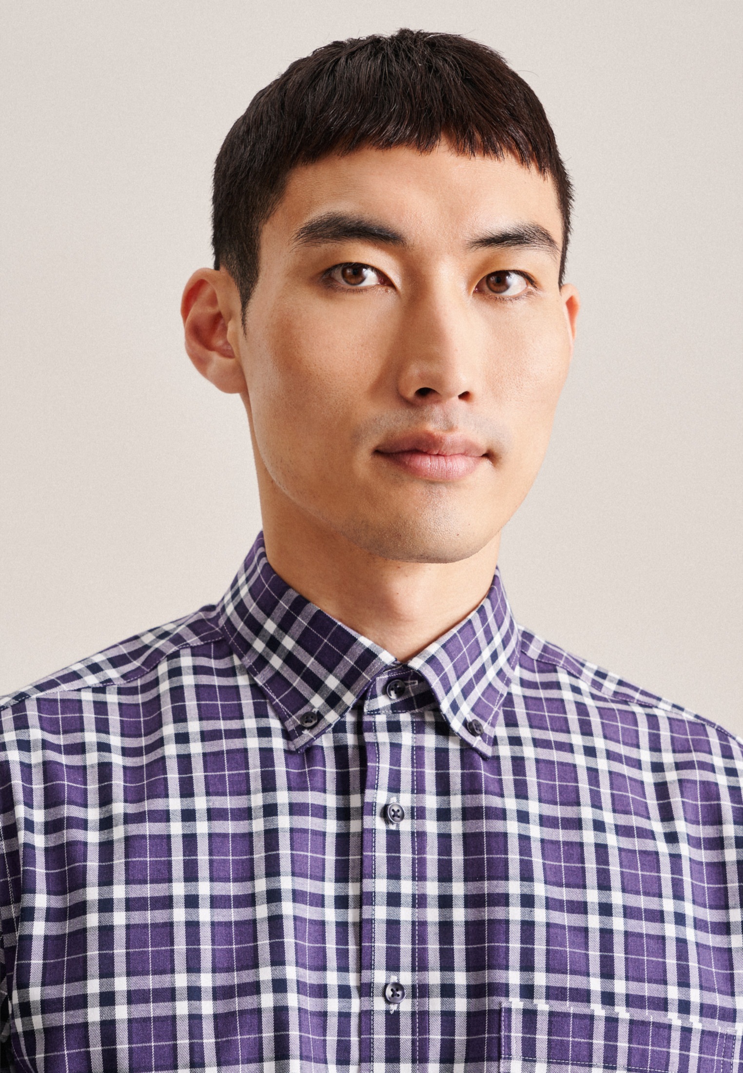 seidensticker Flanellhemd »Regular«, Regular Langarm Button-Down-Kragen Karo