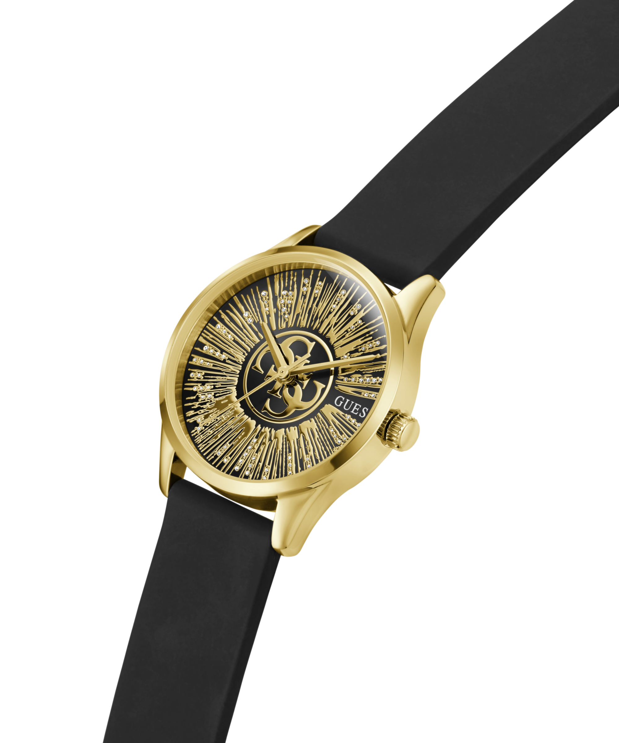 Guess Quarzuhr »CELESTIAL G« Armbanduhr, Damenuhr, Silikonarmband, analog