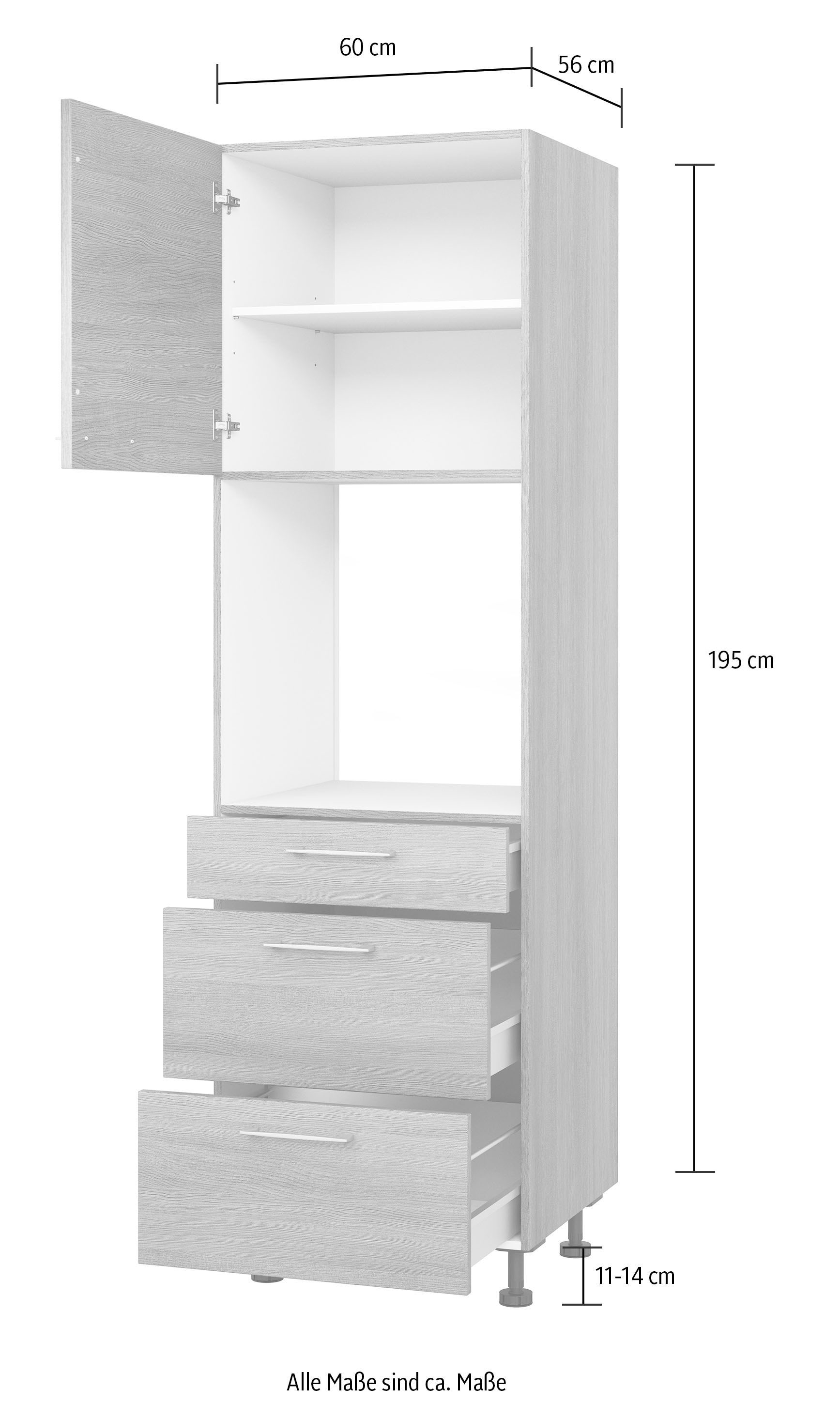 Express Küchen Backofenumbauschrank »Trea SB2AS-195-3«, mit zwei Türen und  zwei Einlegeböden, Höhe 195 cm bestellen | BAUR