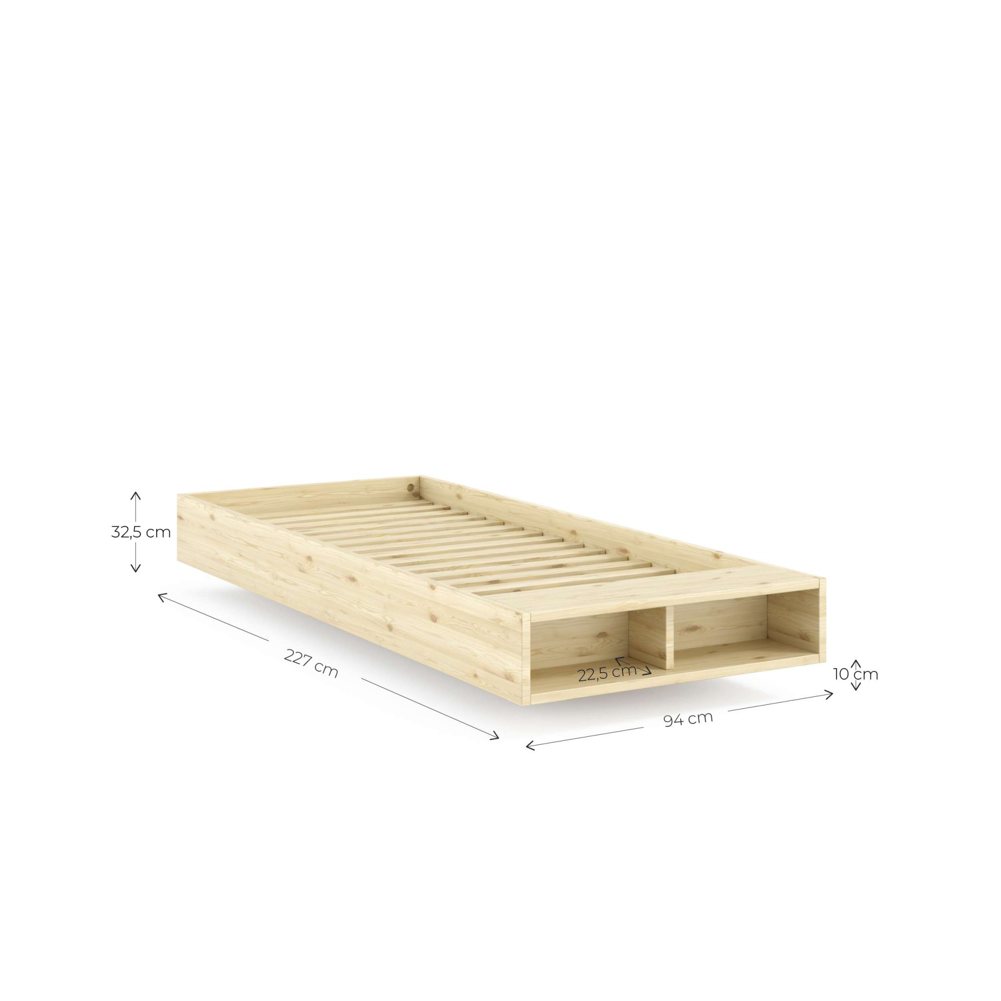 Karup Design Stauraumbett »Merge Bed Bettgestell m. integrierter Bank m. Stauraum, mehrere Größen« inkl. Lattenrost, excl. Matratze, FSC®-zertifiziertes Massivholz