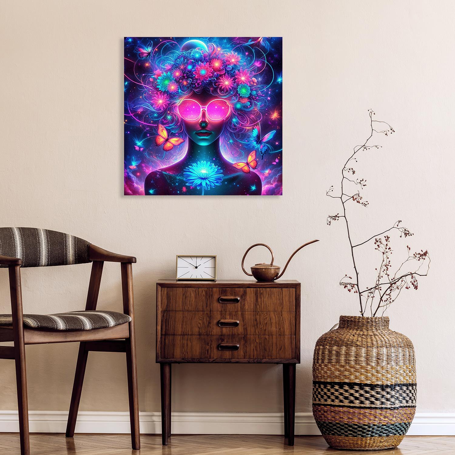 queence Acrylglasbild "Kosmische Blüte", Bilder von Frauen-Fantasy-Frau-Gem günstig online kaufen