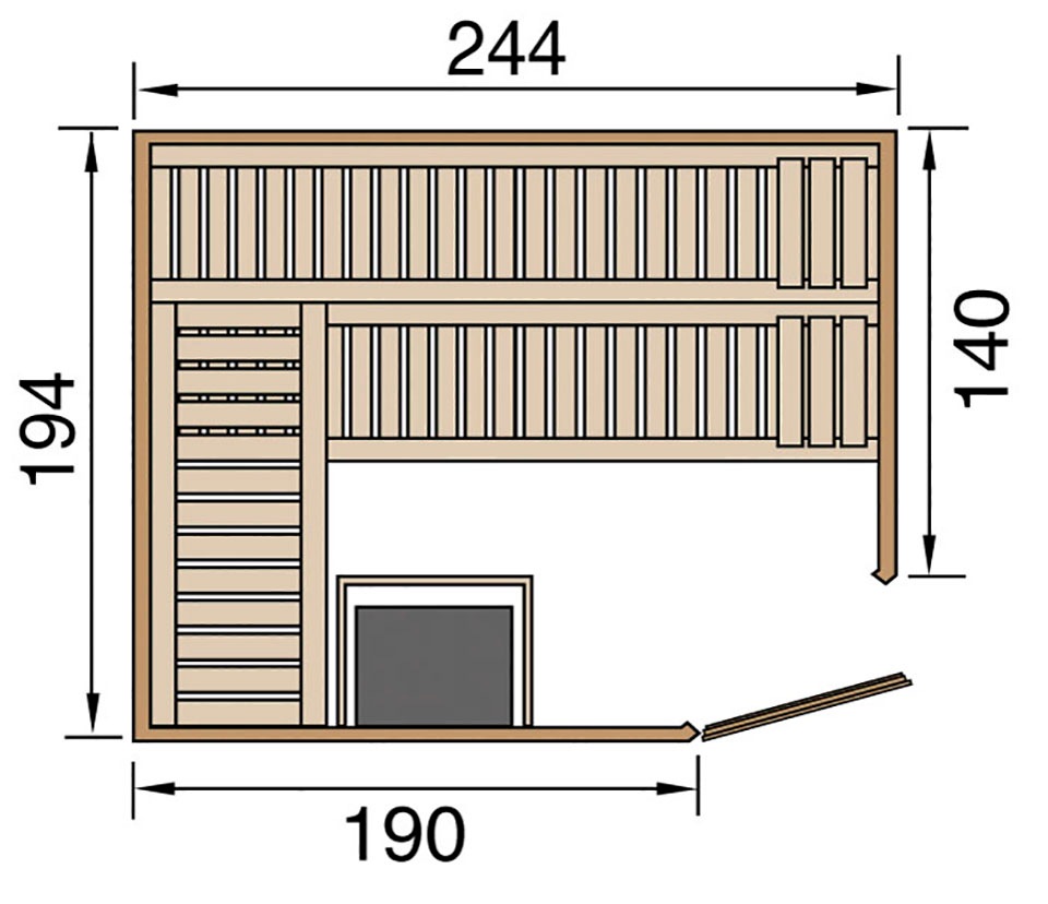 weka Sauna »Varberg«, 7,5 kW Bio-Ofen mit digitaler Steuerung