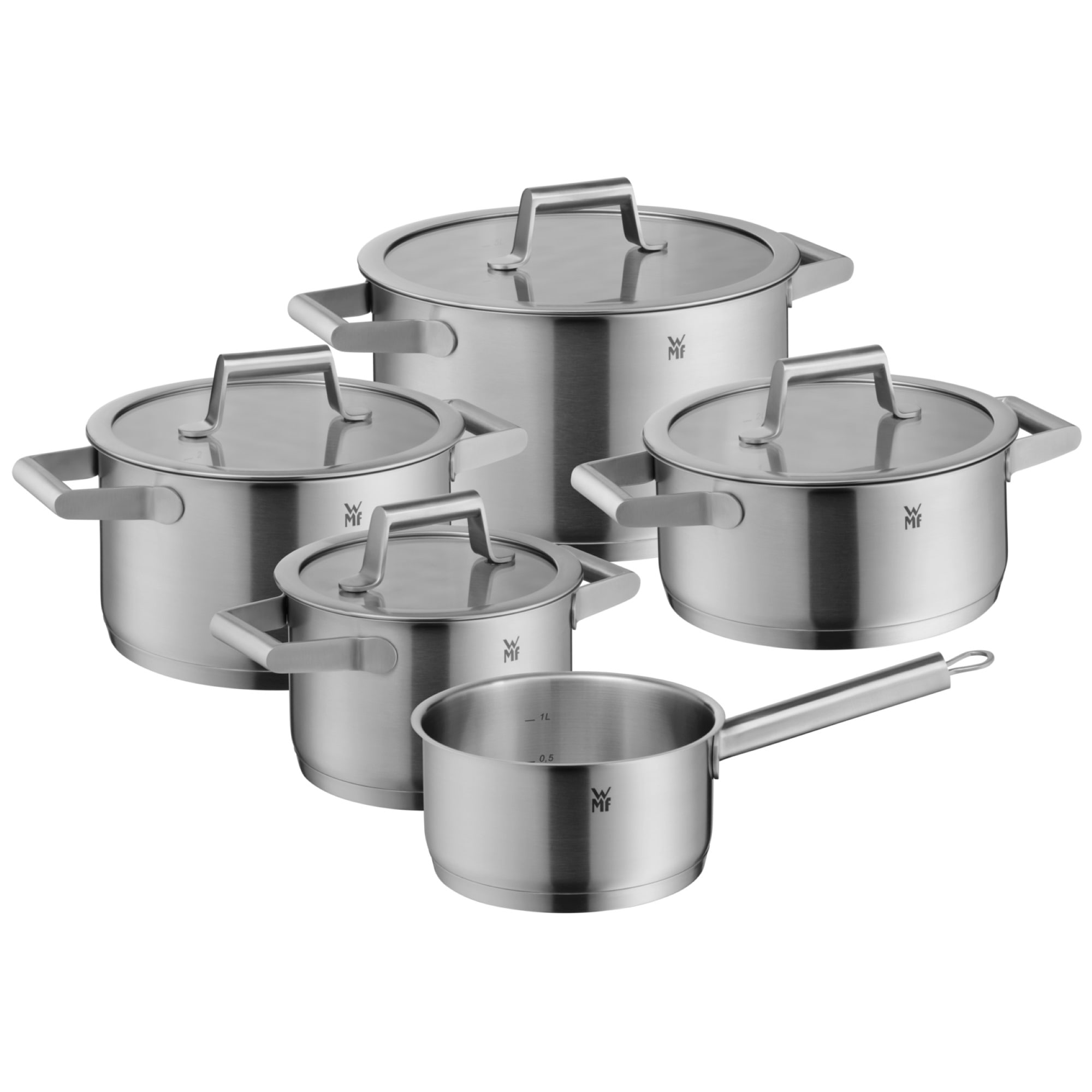 WMF Topf-Set "Comfort Line", Cromargan Edelstahl Rostfrei 18/10, (Set, 5 tlg., je Fleischtopf Ø /16/20/24 cm, Bratentopf