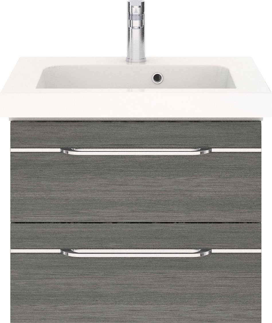 Saphir Badmöbel-Set »Balto Sprint 2-teilig, Mineralmarmor-Waschtisch mit LED-Spiegelschrank«, (2 St.), Badezimmer Set inkl. Türdämpfer, 70 cm breit, 2 Türen, 2 Schubladen