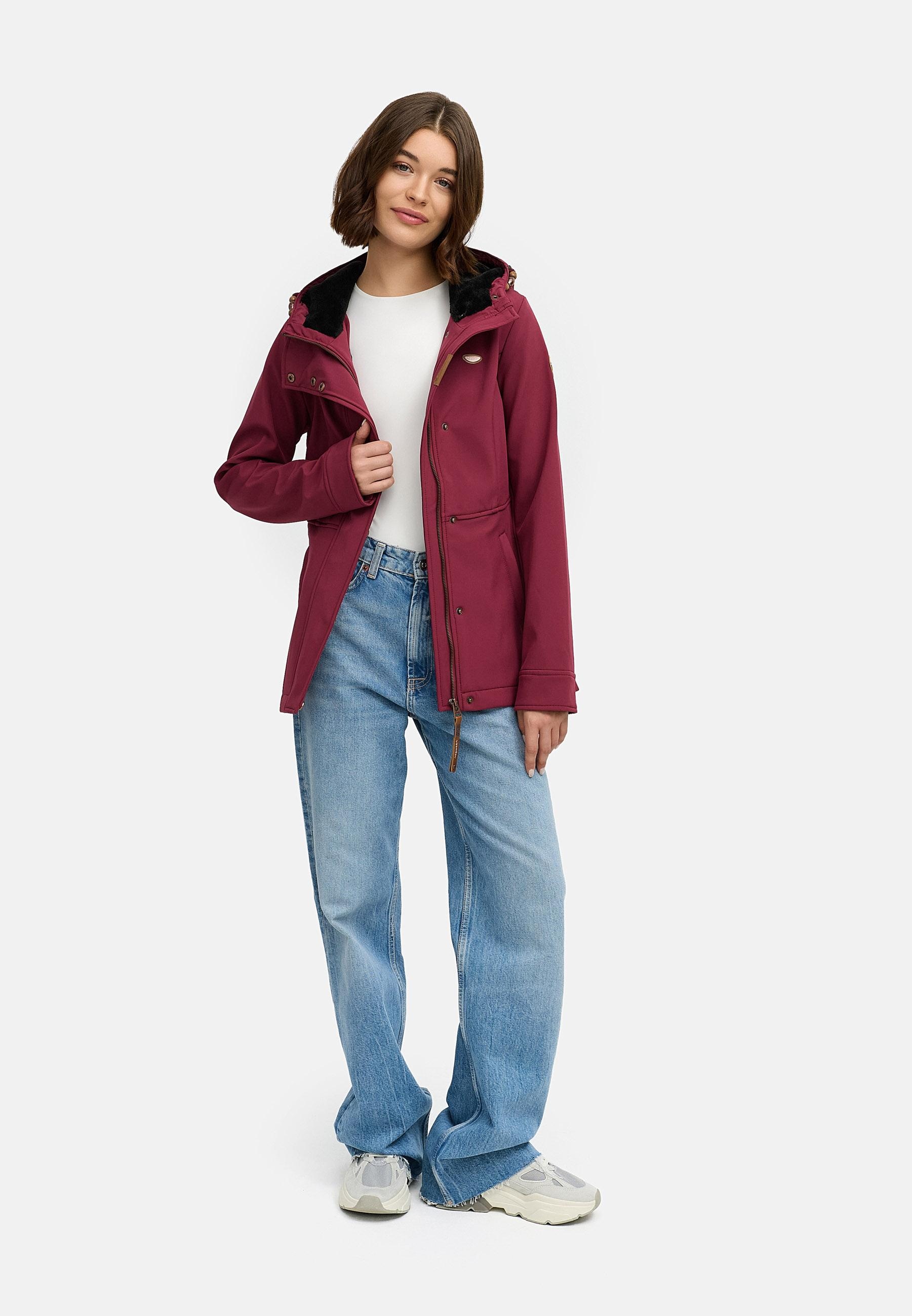 Ragwear Softshelljacke »Yba« mit Kapuze sportliche Damen Outdoorjacke mit Kapuze