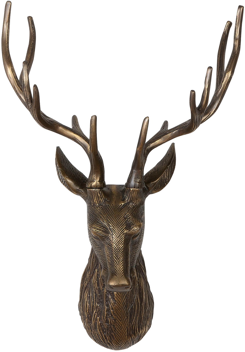 GILDE Dekogeweih "Wandobjekt Hirsch Liam bronzefarben H. 55 cm", (1 St.) günstig online kaufen