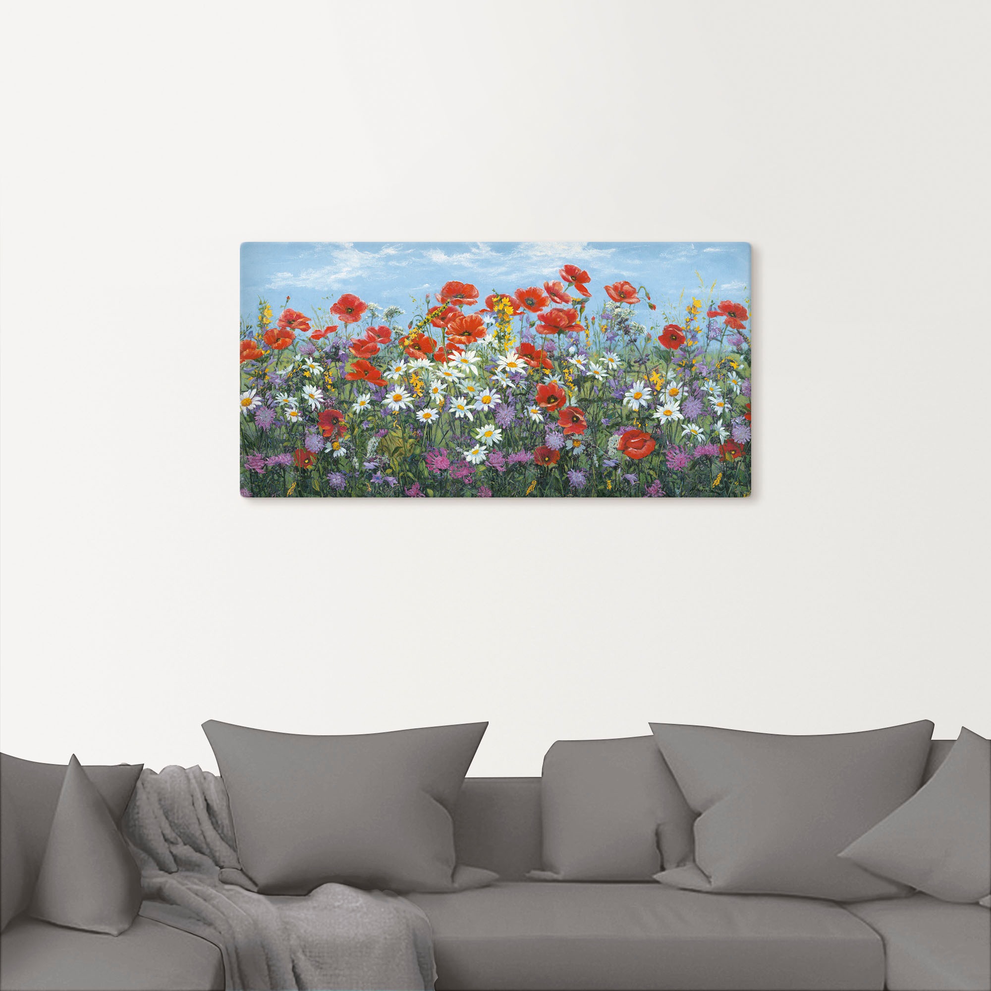 Thumbnail - Artland Leinwandbild "Almwiese" Blumenwiese 1 Stk. tlg. auf Holzrahmen gespannt